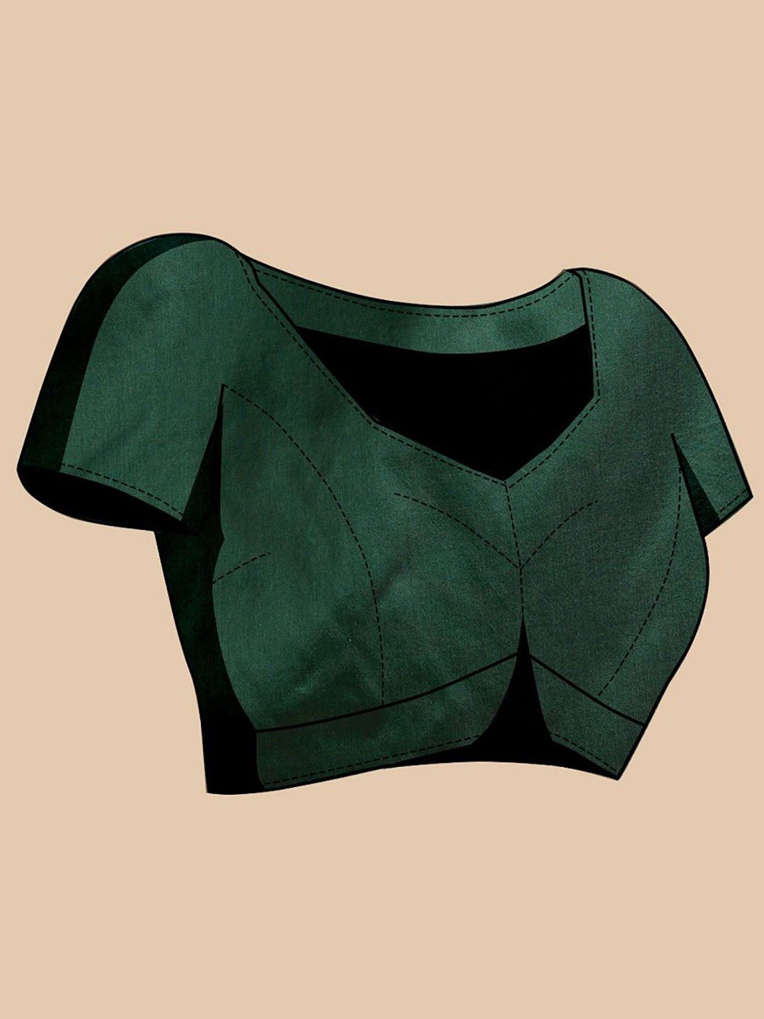 Bottle Green Banarasi Silk Saree - Ressa
