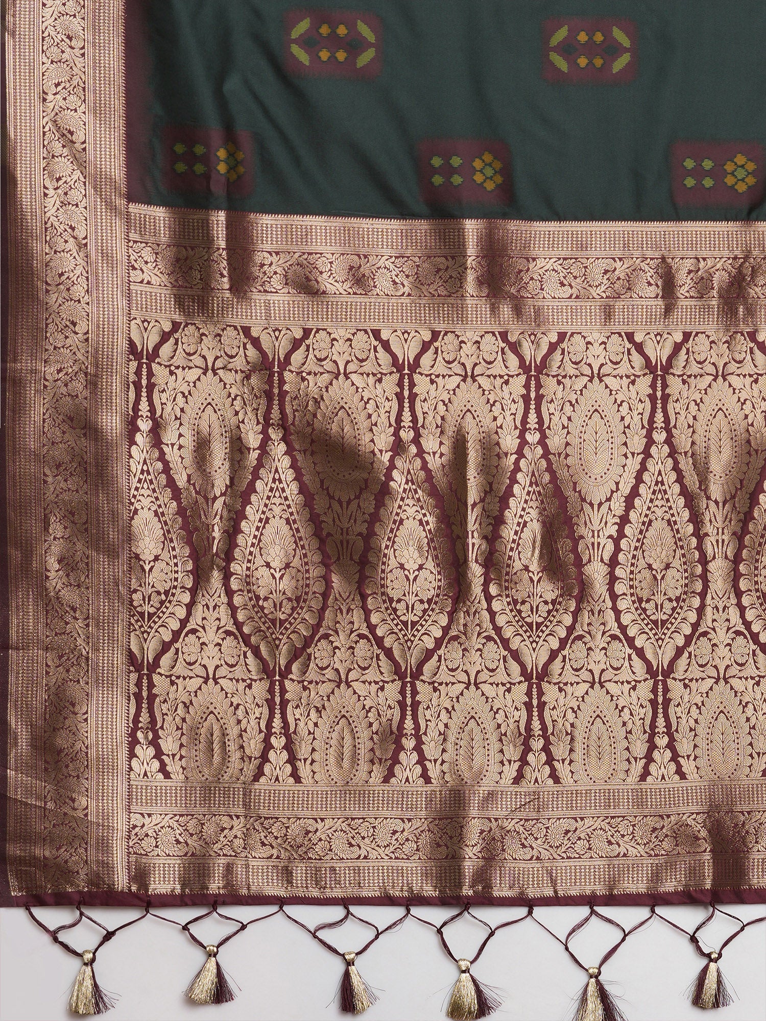 Bottle Green blend Saree - Ressa