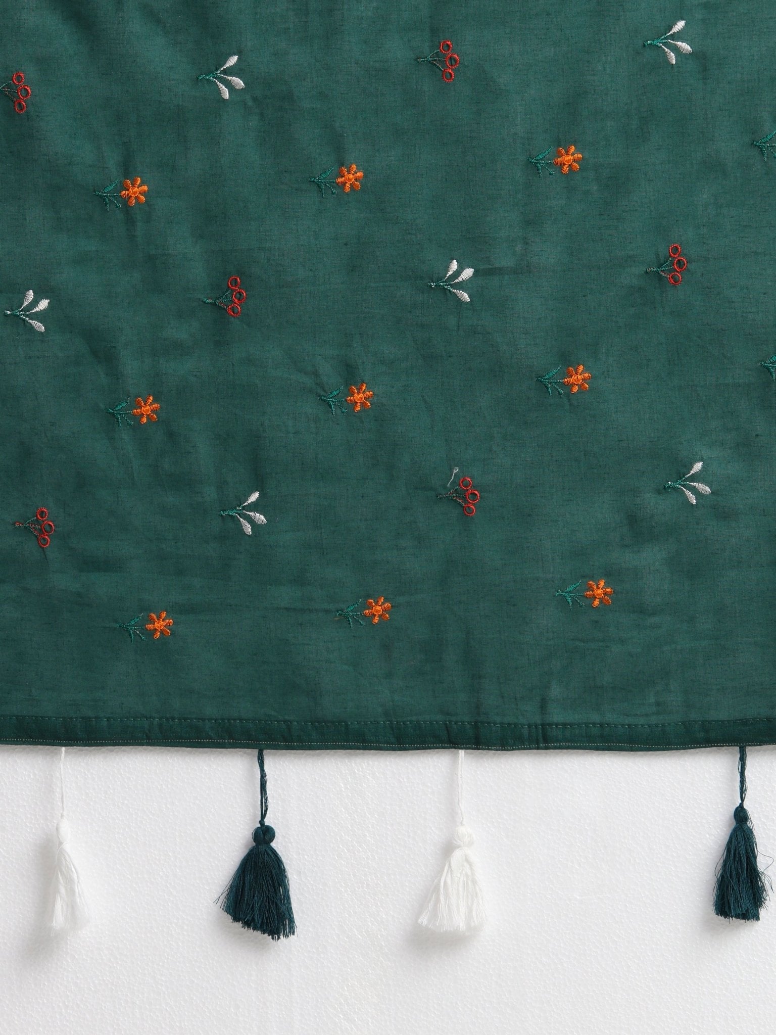 Bottle Green Cotton Saree - Ressa
