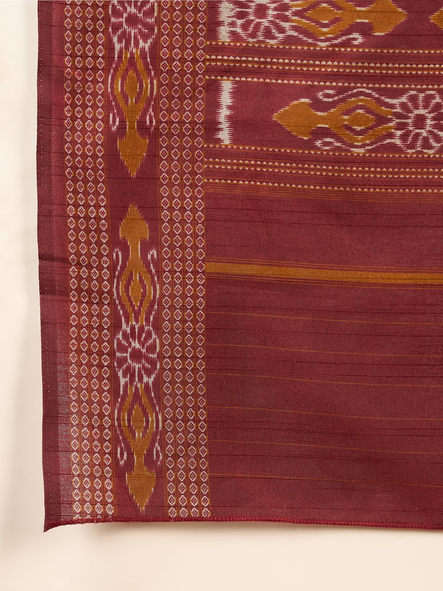 Bottle Green Ikat Bhagalpuri Silk Saree - Ressa