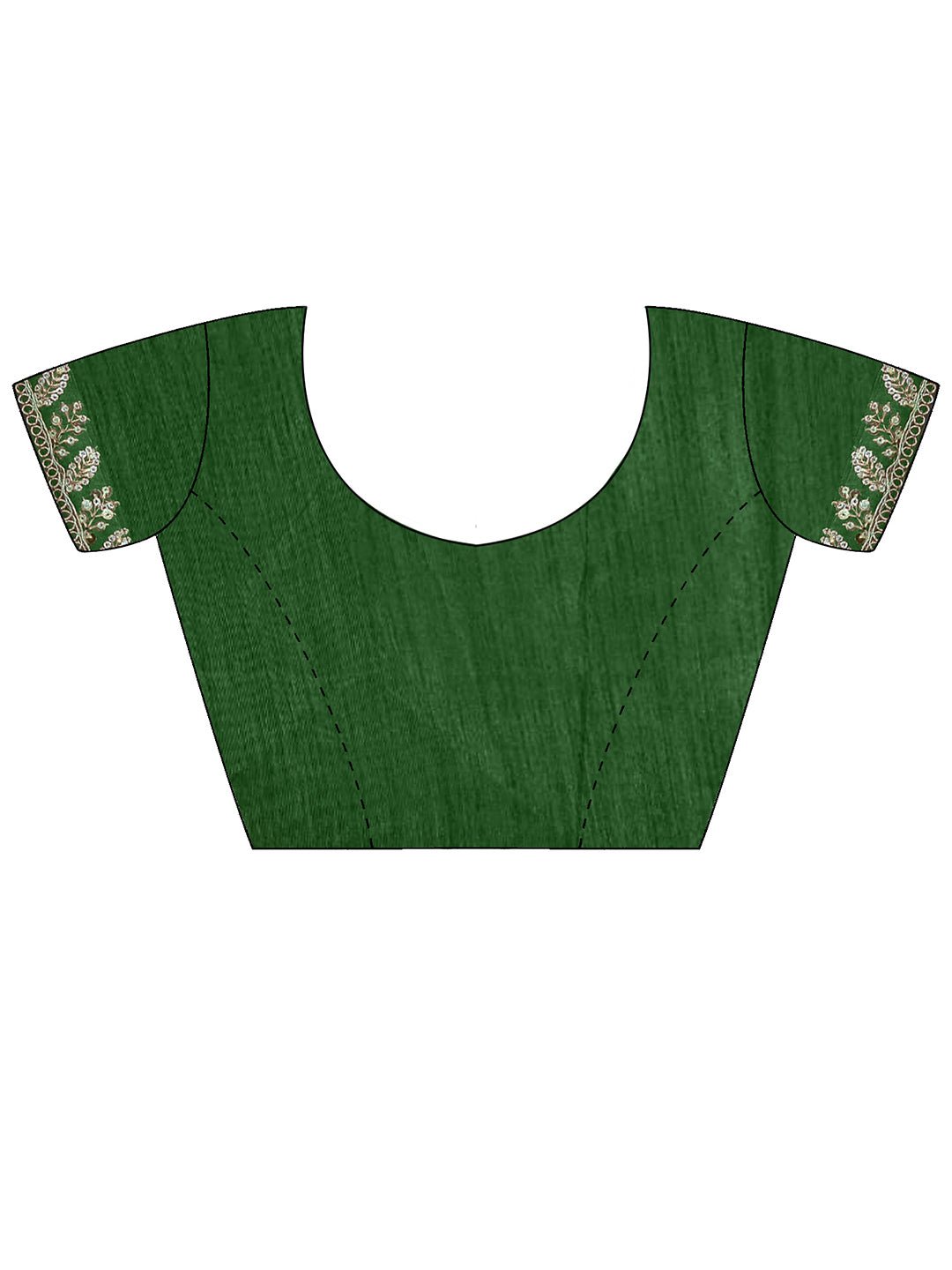 Bottle Green Striped Georgette Saree - Ressa