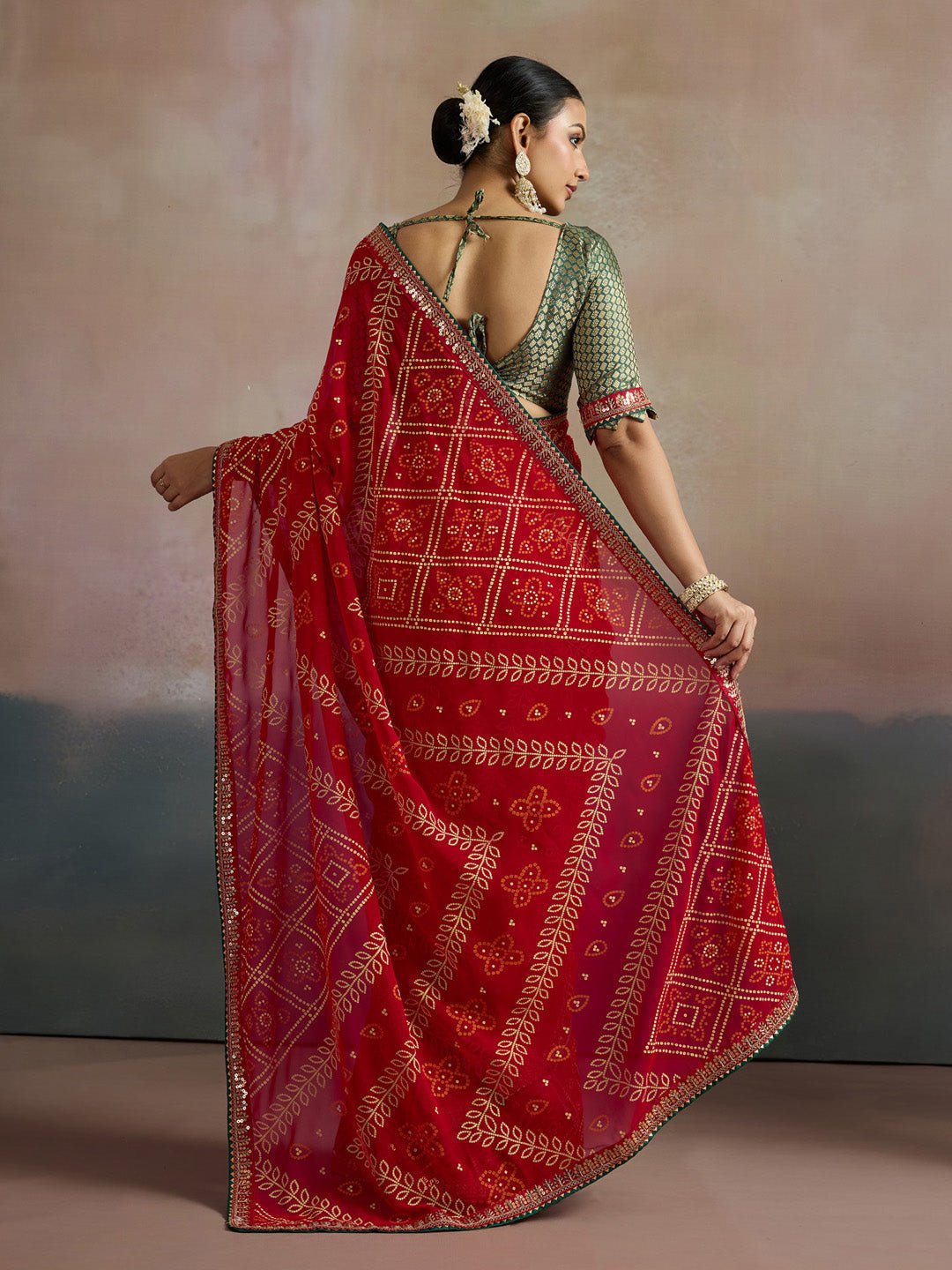 Bridal Red Georgette Saree - Ressa