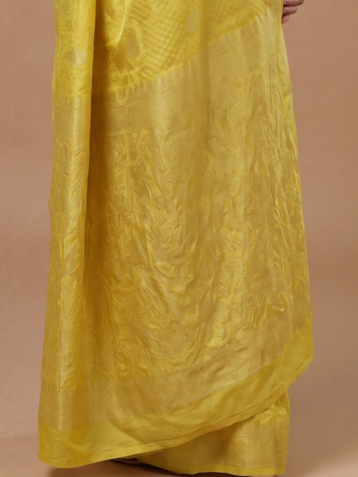 Bright Yellow Banarasi Silk Saree - Ressa