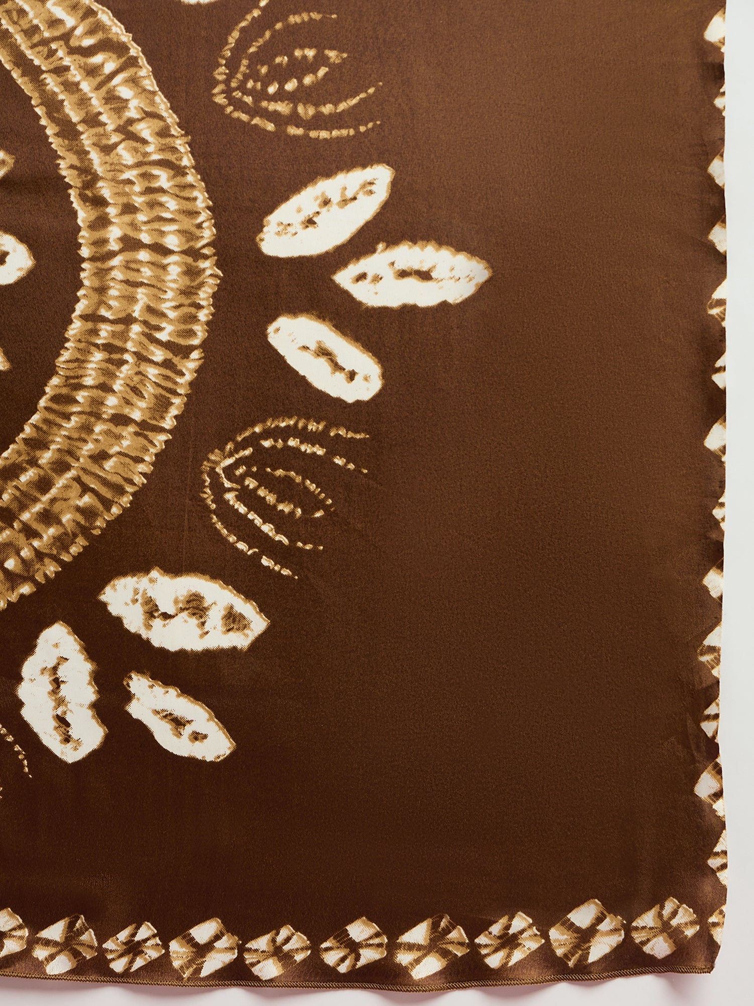 Brown Bandhani Print Silk Saree - Ressa