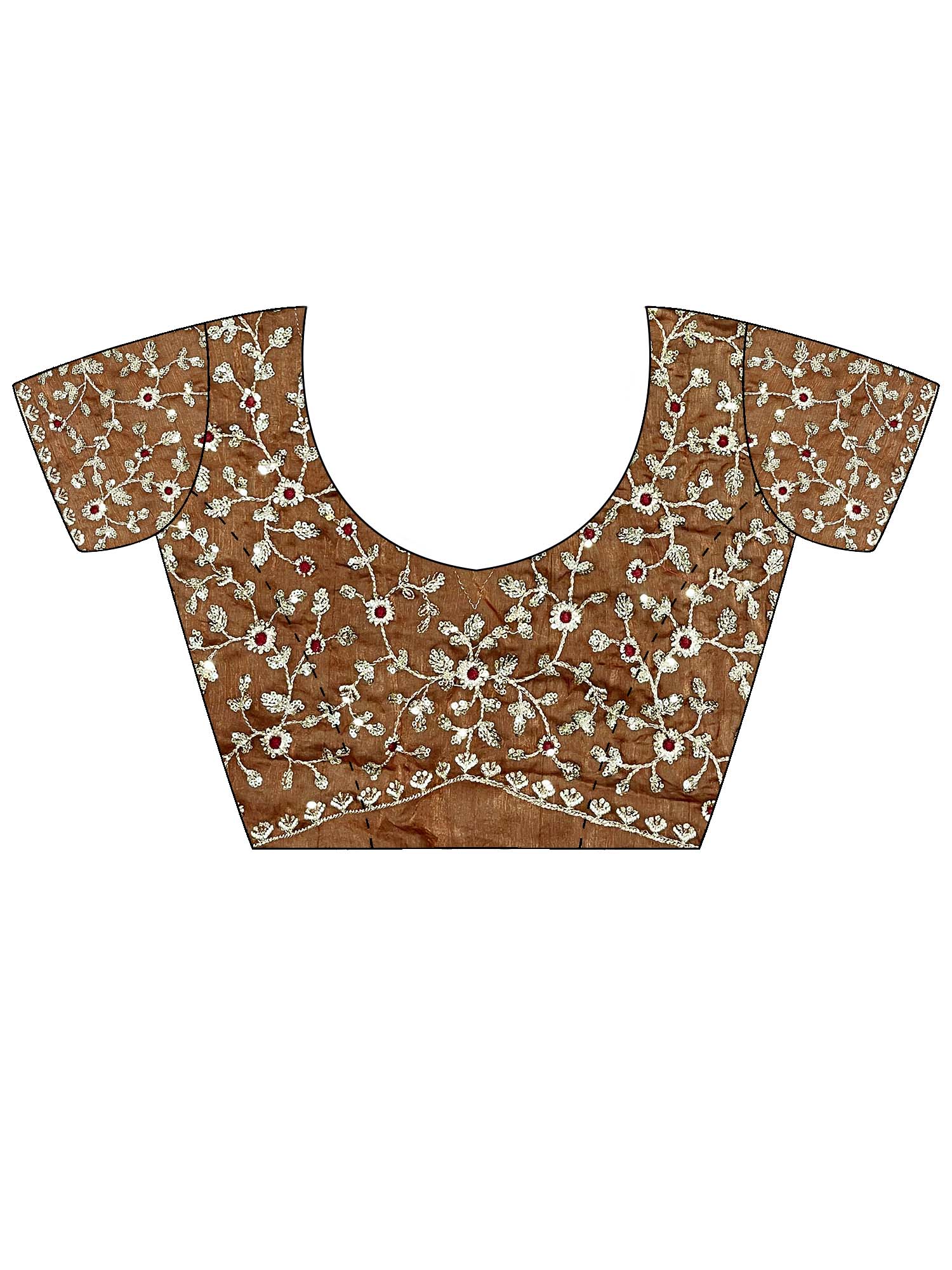 Brown Emblished Party Wear Saree - Ressa
