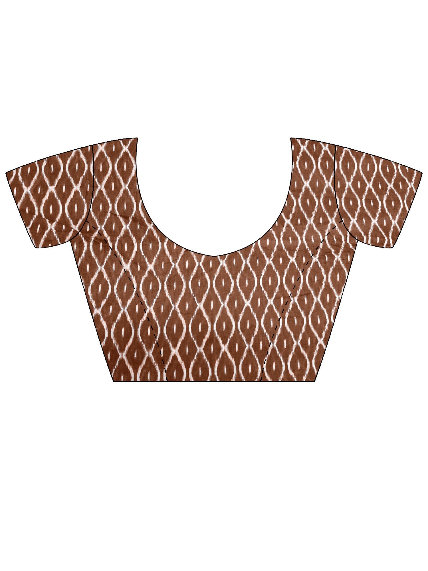 Brown Saree Madhubani Style Print Saree - Ressa