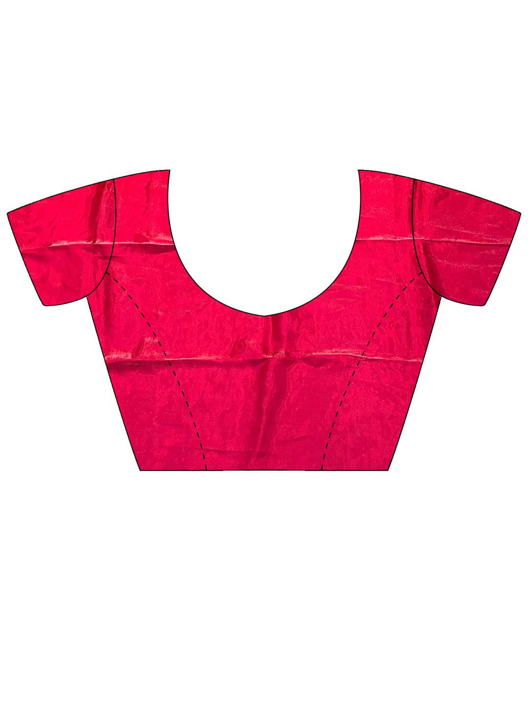 Cherry Red Georgette Saree with Gold Fringe Tassel Border - Ressa