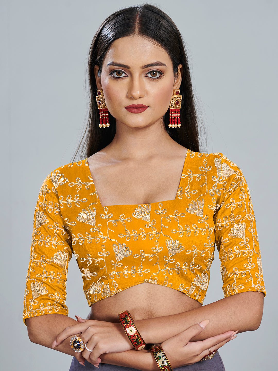 Chiffon Bandhani Saree with Gold Zari Border - Ressa