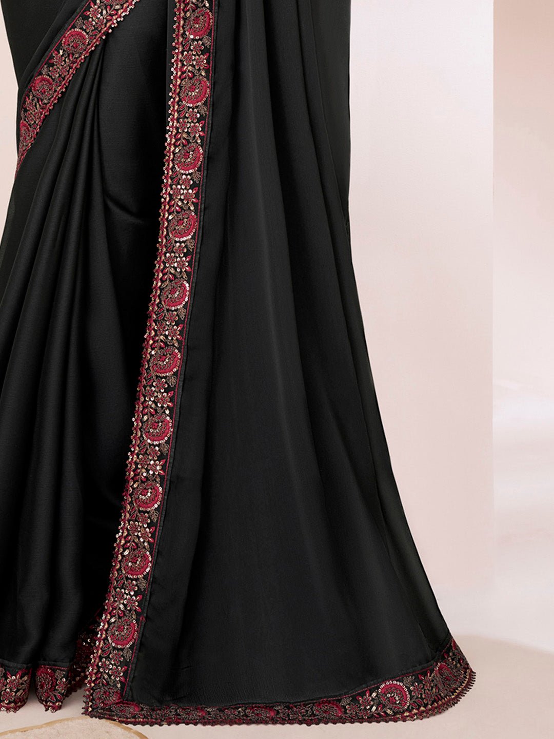 Chiffon Black Emblished Party Wear - Ressa