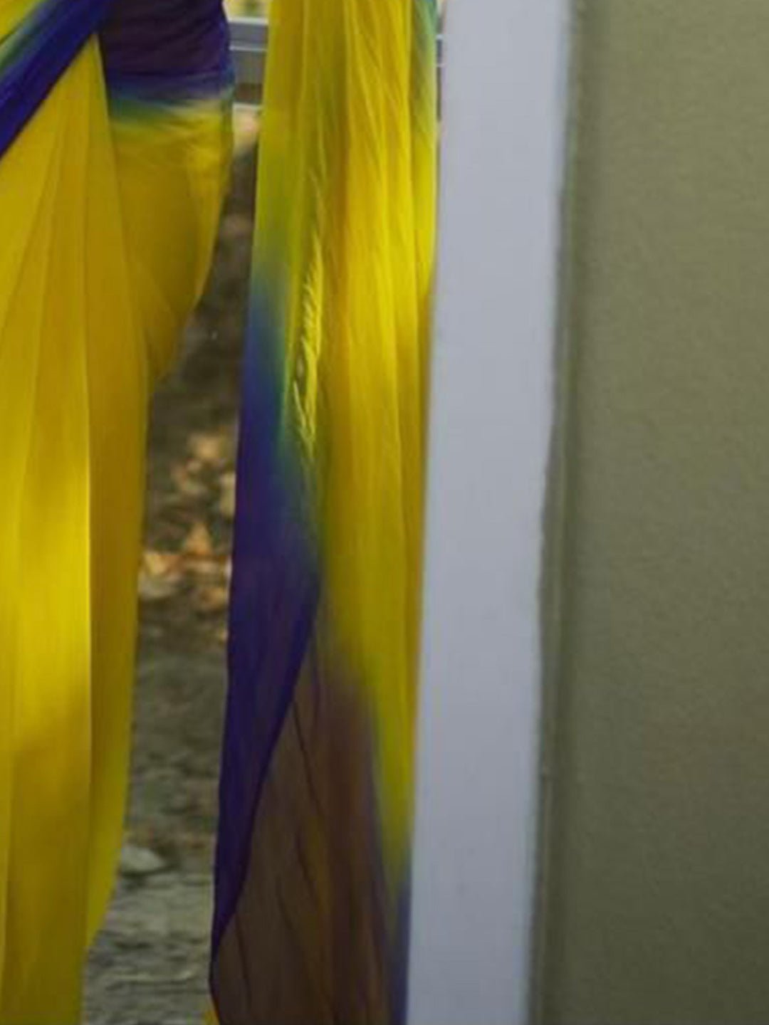 Cobalt Blue & Yellow Ombre Chiffon Saree - Ressa
