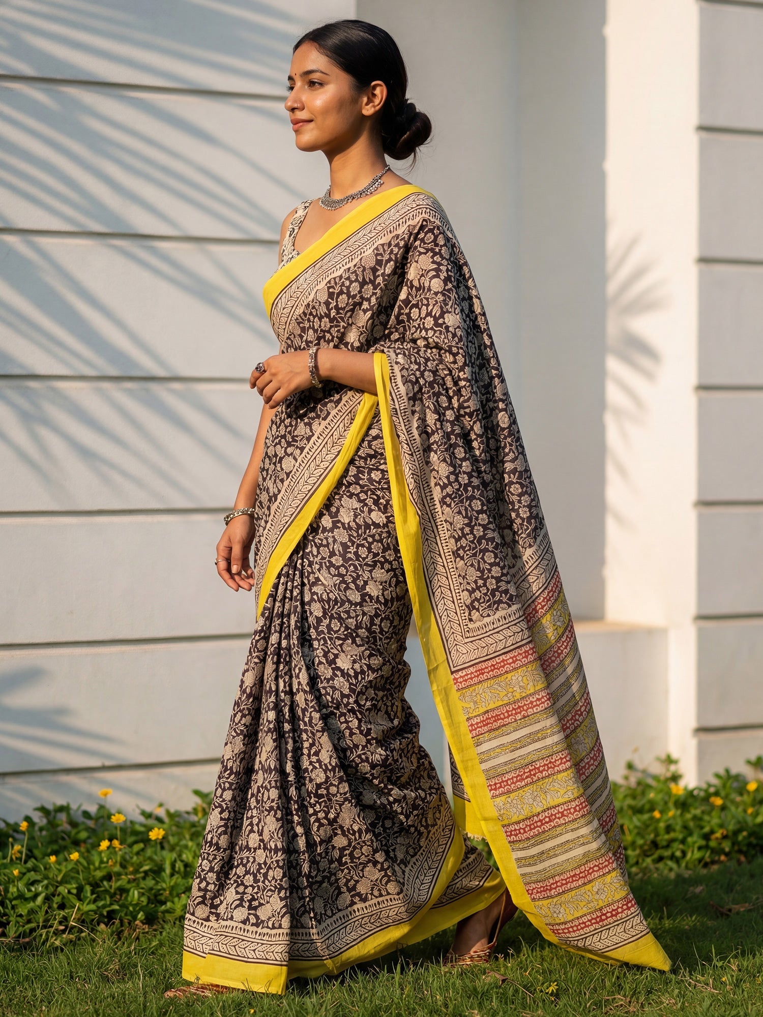 Coffee Brown Cotton Silk Saree - Ressa