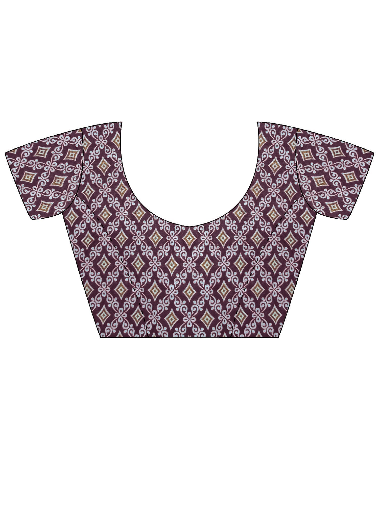 Cotton Mulmul Geometric Vine Saree - Ressa