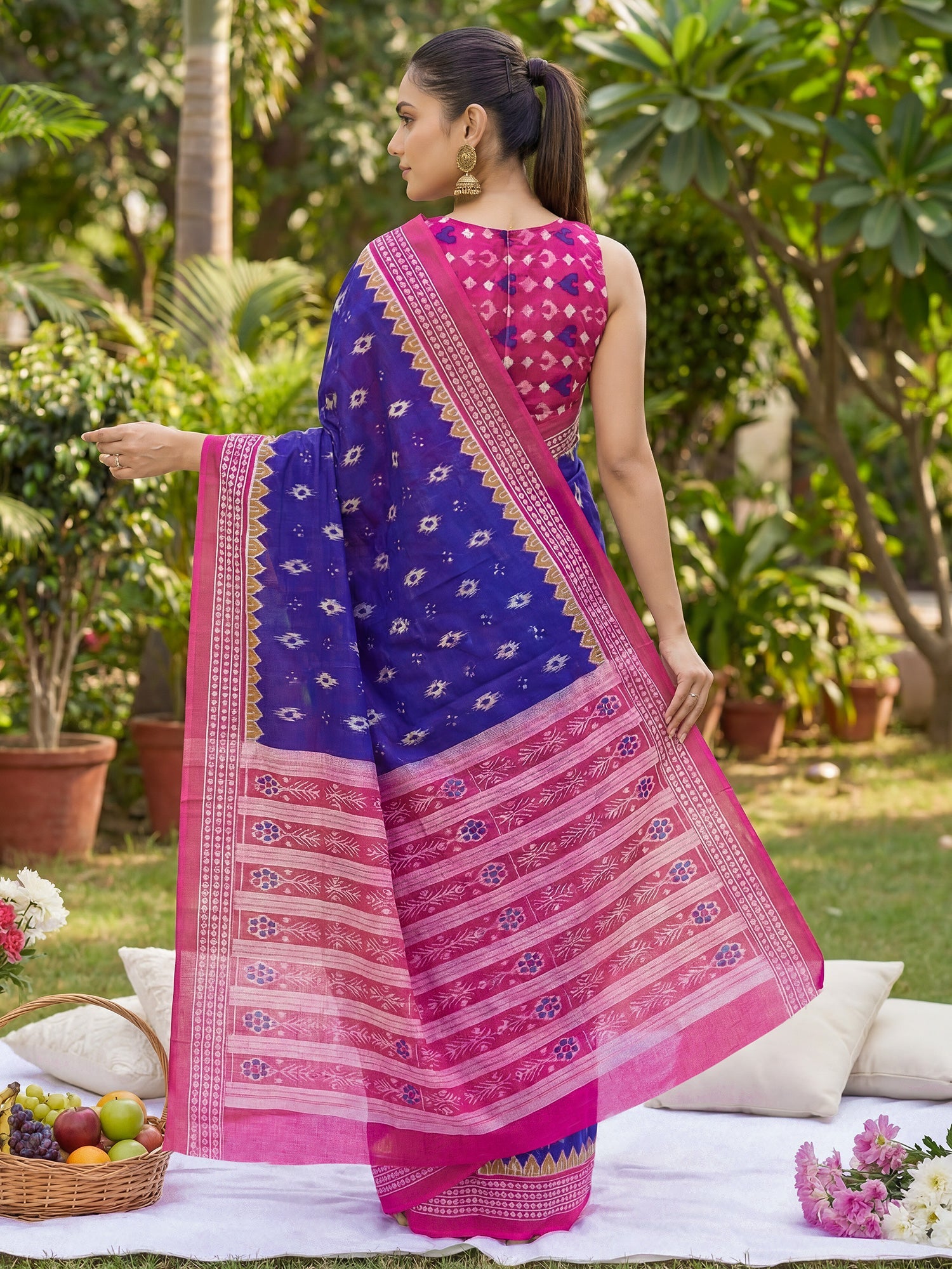 Cotton Mulmul Pallu Saree - Ressa