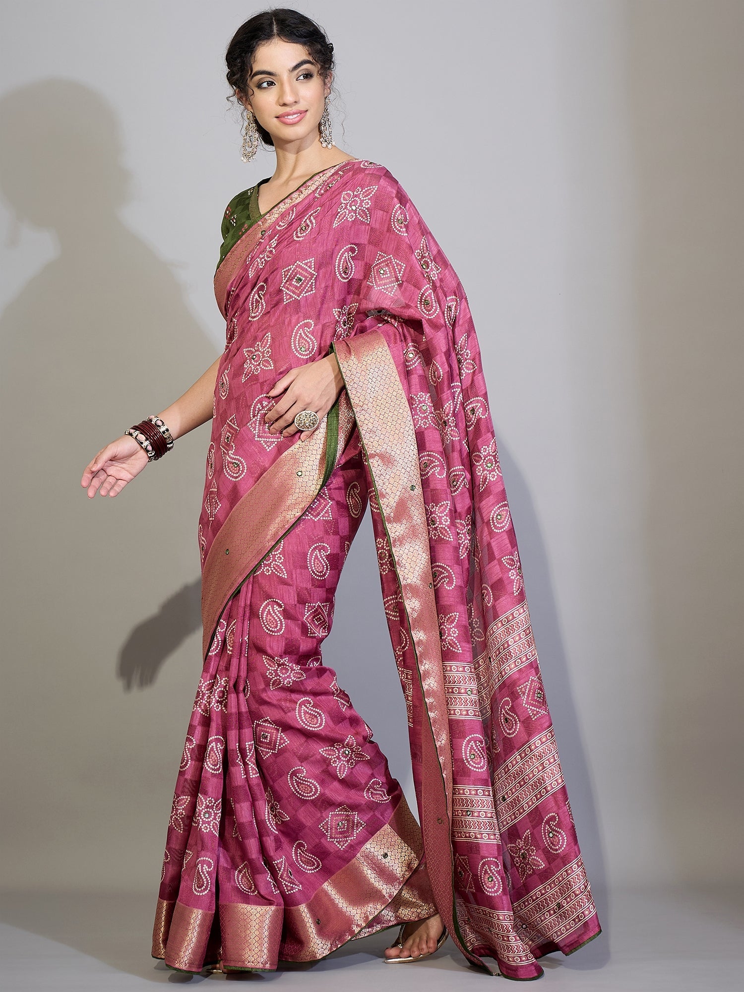 Cotton Saree withBhandni Print - Ressa