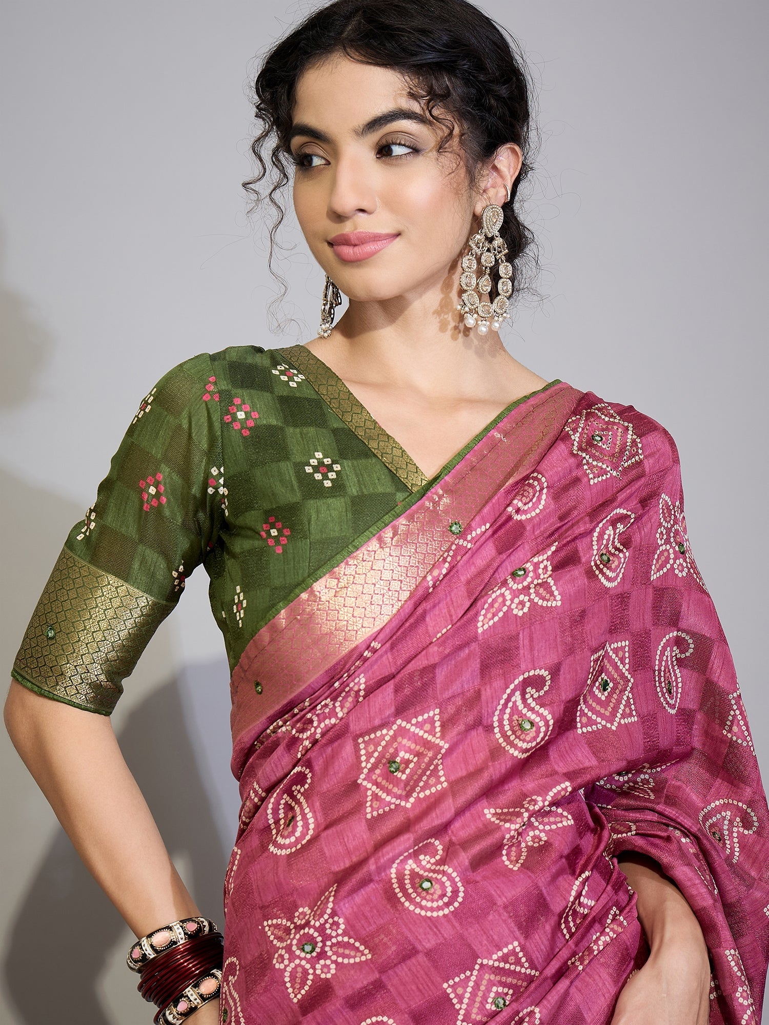 Cotton Saree withBhandni Print - Ressa