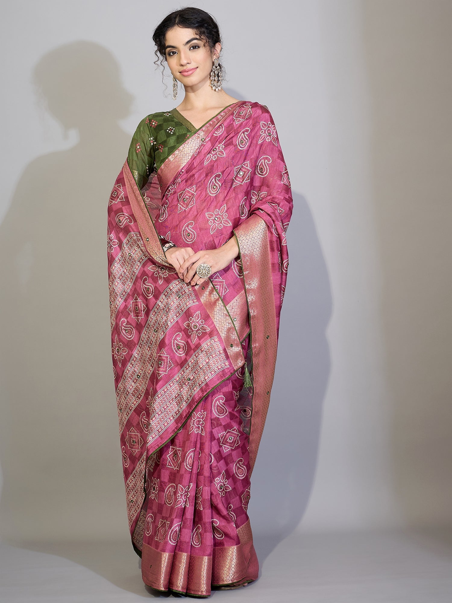 Cotton Saree withBhandni Print - Ressa