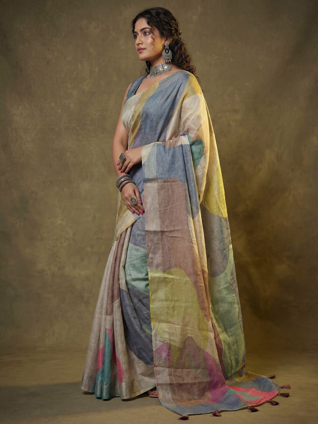Cotton Silk Multicoloured Printed Saree - Ressa