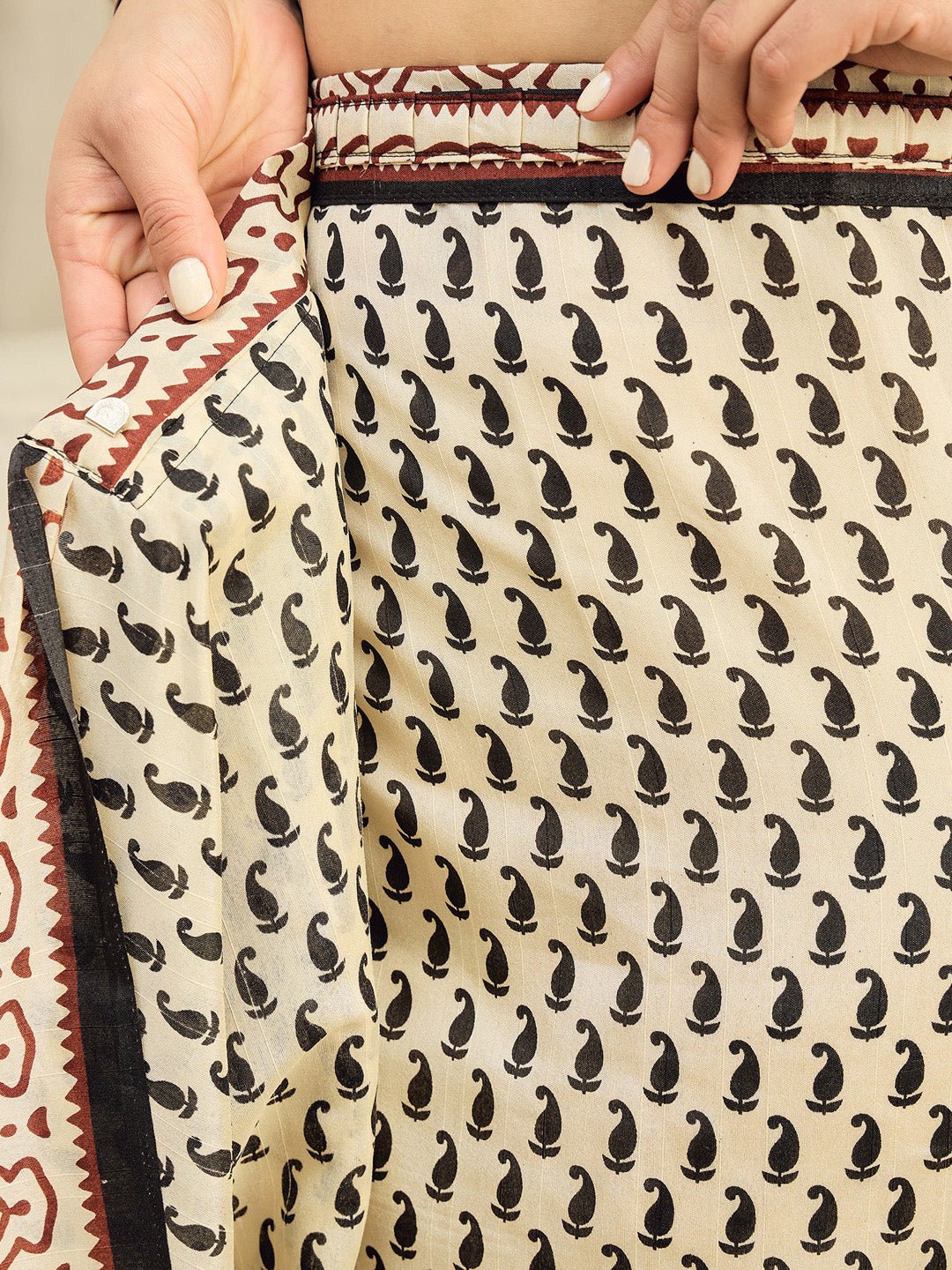 Cream Bhagalpuri Silk Saree - Ressa