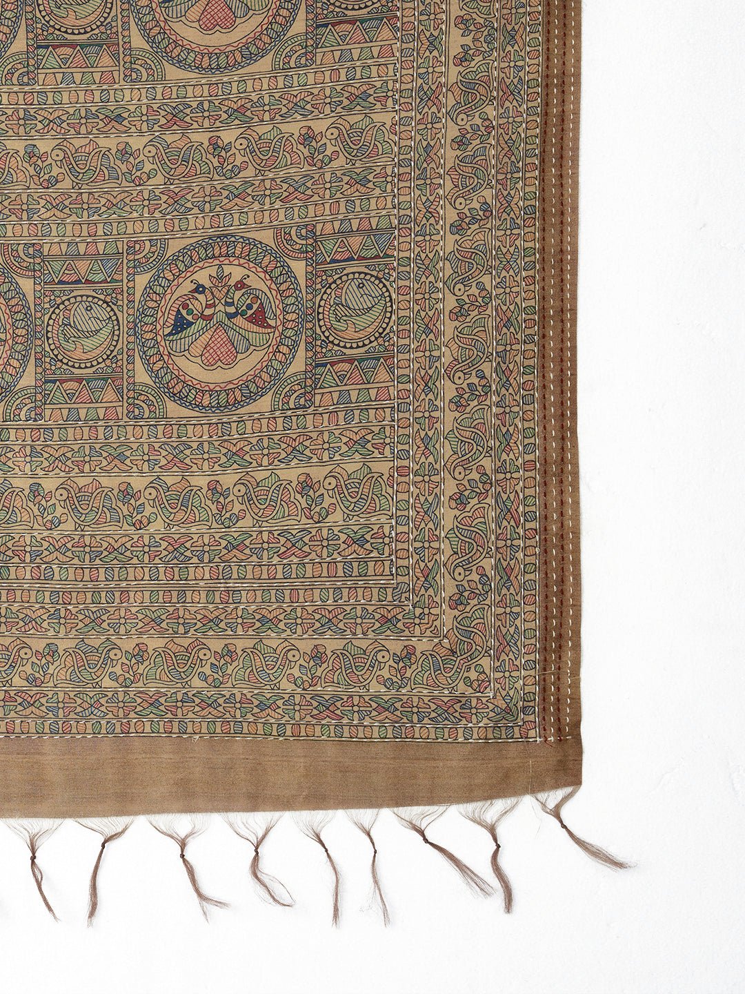 Cream Silk Blend Heritage Banarasi Style Saree - Ressa