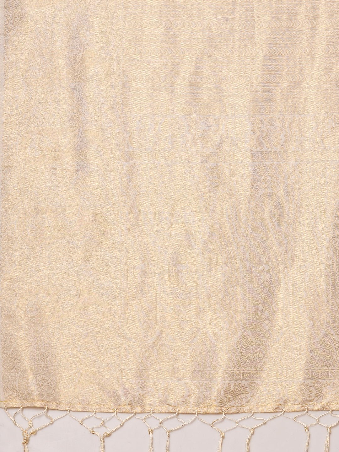 Cream Silk Blend kanjeevaram Saree - Ressa