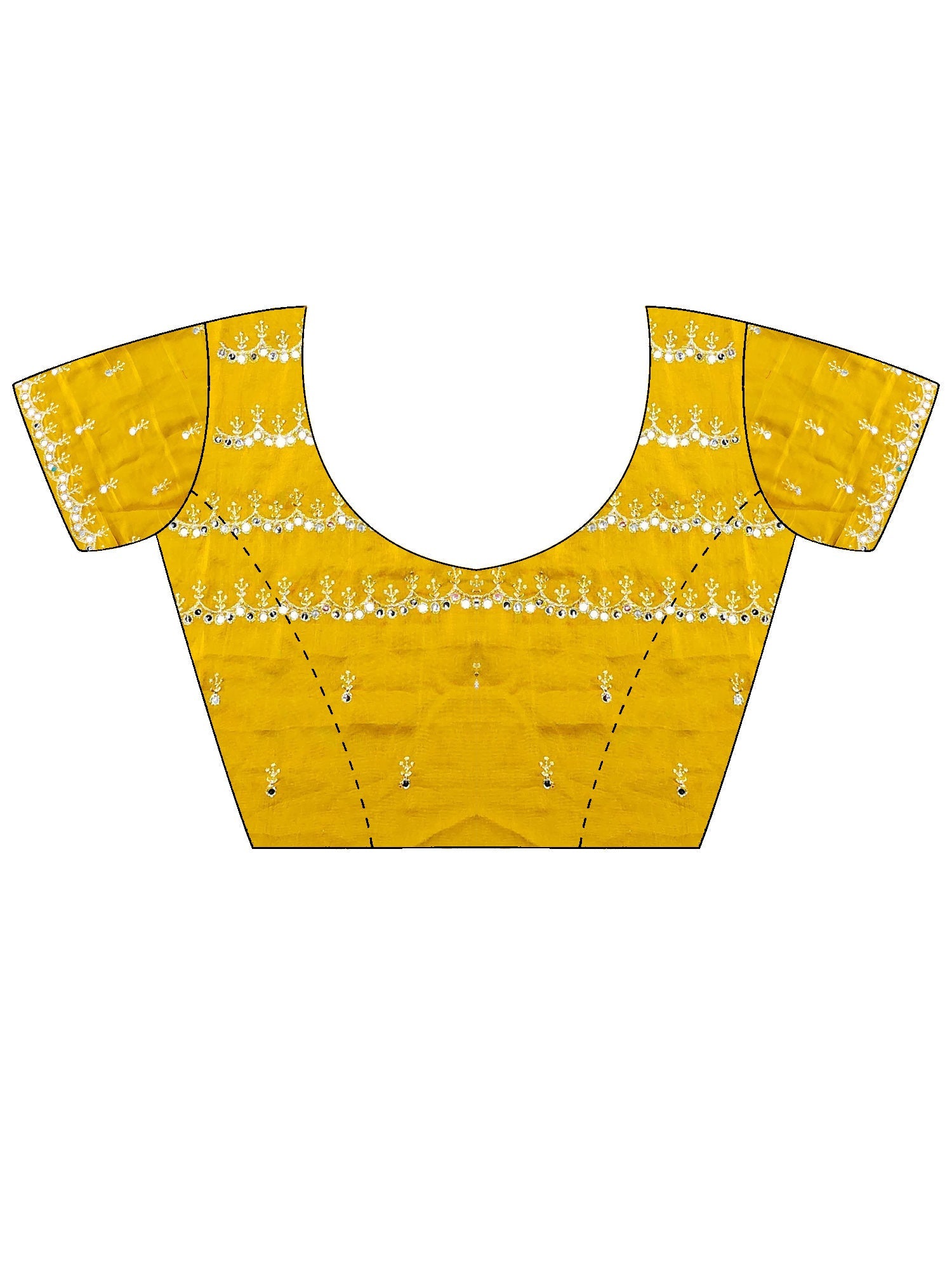 Cream Yellow Embroidered Sareee - Ressa