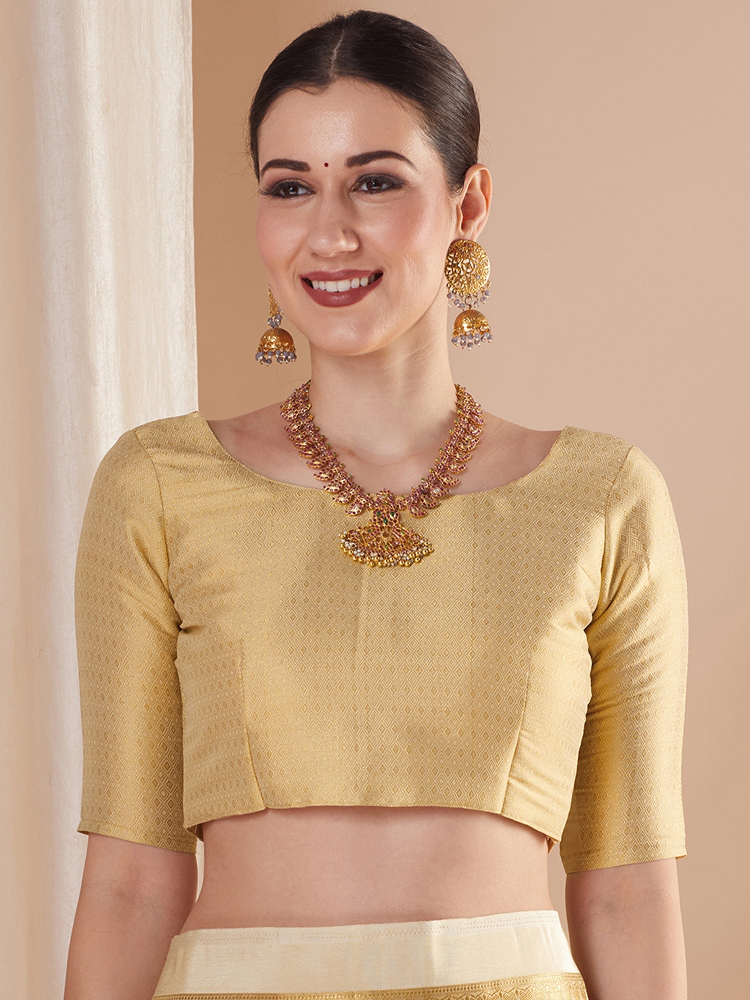 Cream Zari Woven Tissue Silk Saree - Ressa