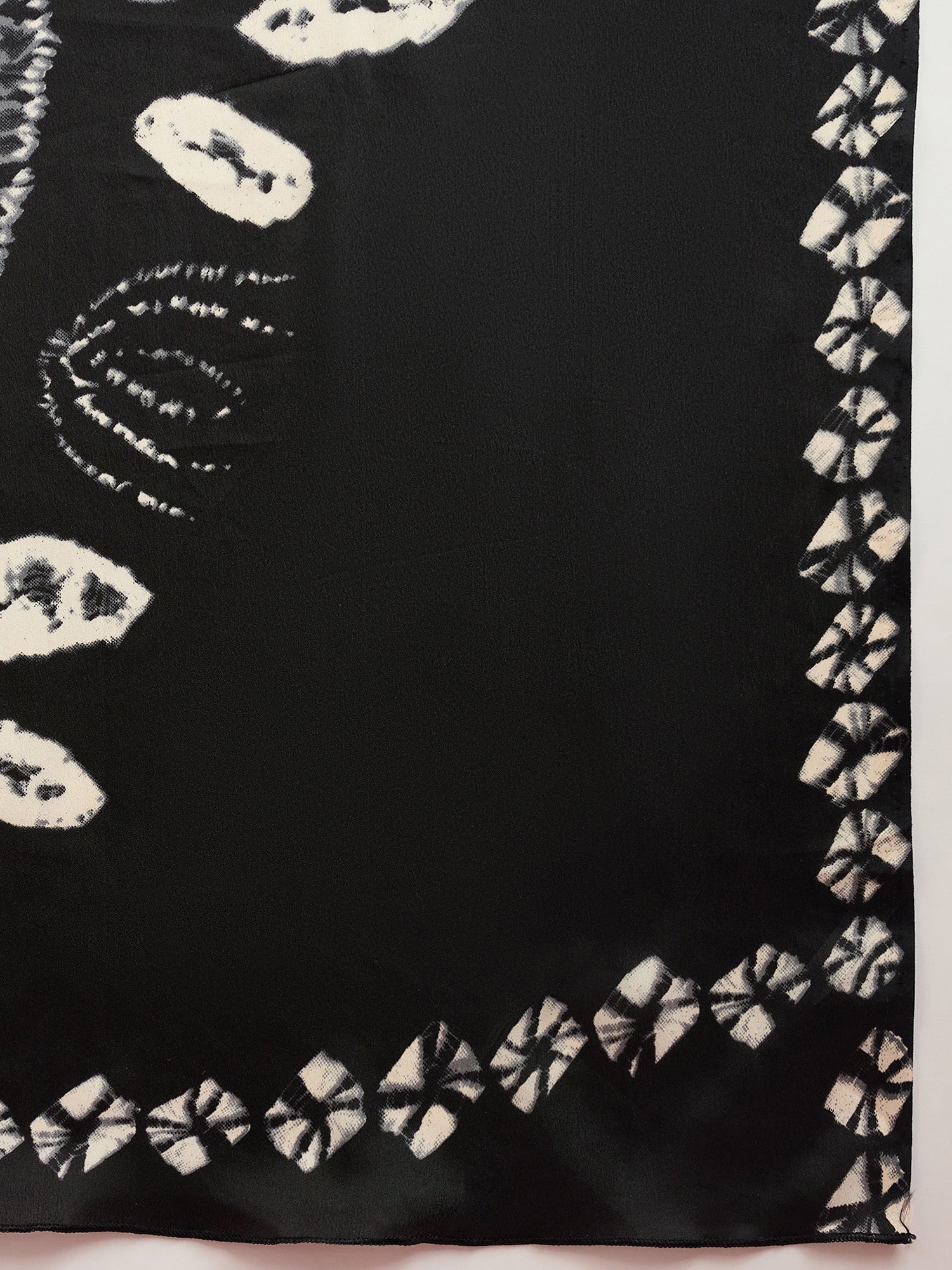 Crepe Black Bandhani Printed Saree - Ressa