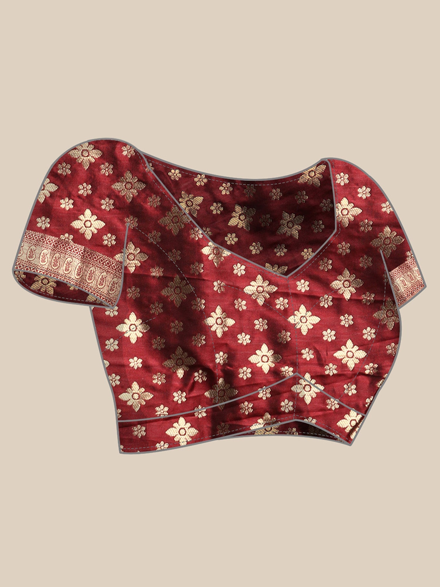 Crimson-Maroon Banarasi Silk Saree - Ressa