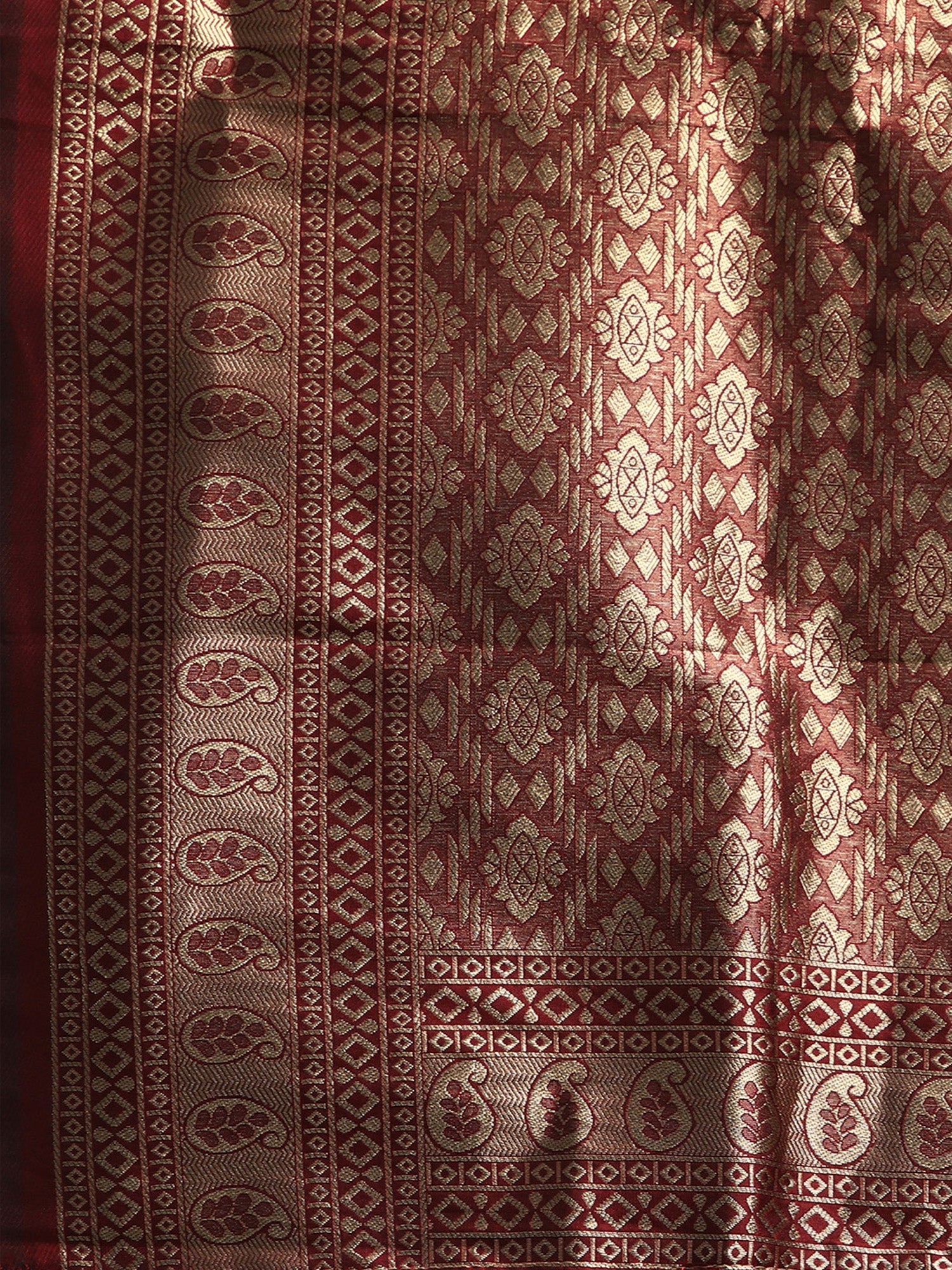 Crimson-Maroon Banarasi Silk Saree - Ressa