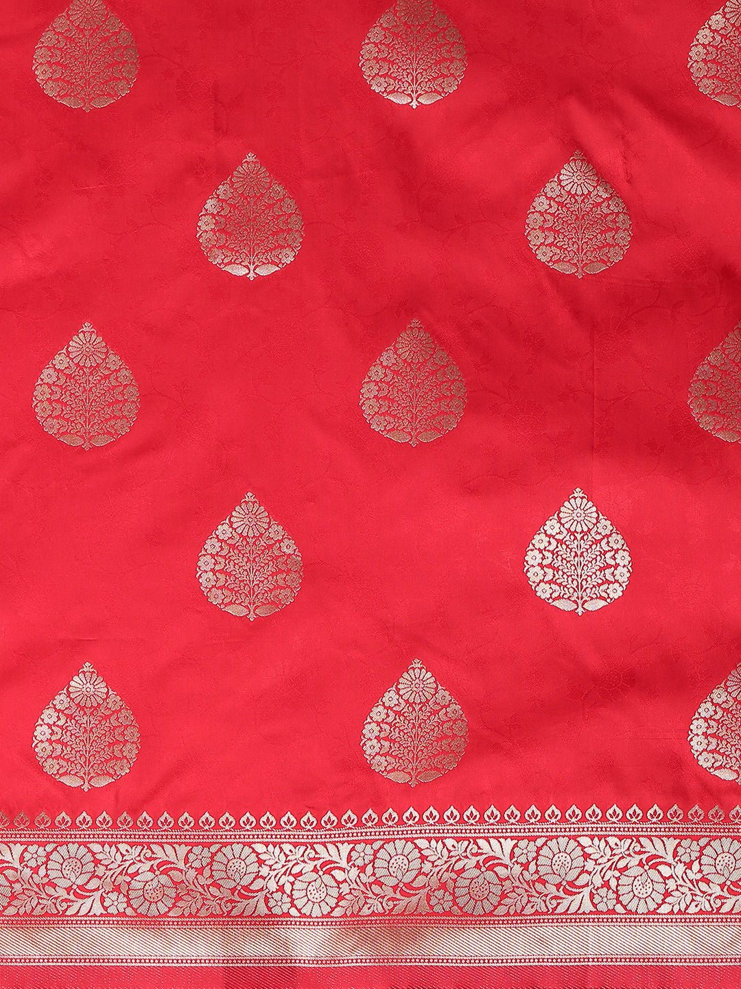 Crimson Red Banarasi Silk Saree - Ressa