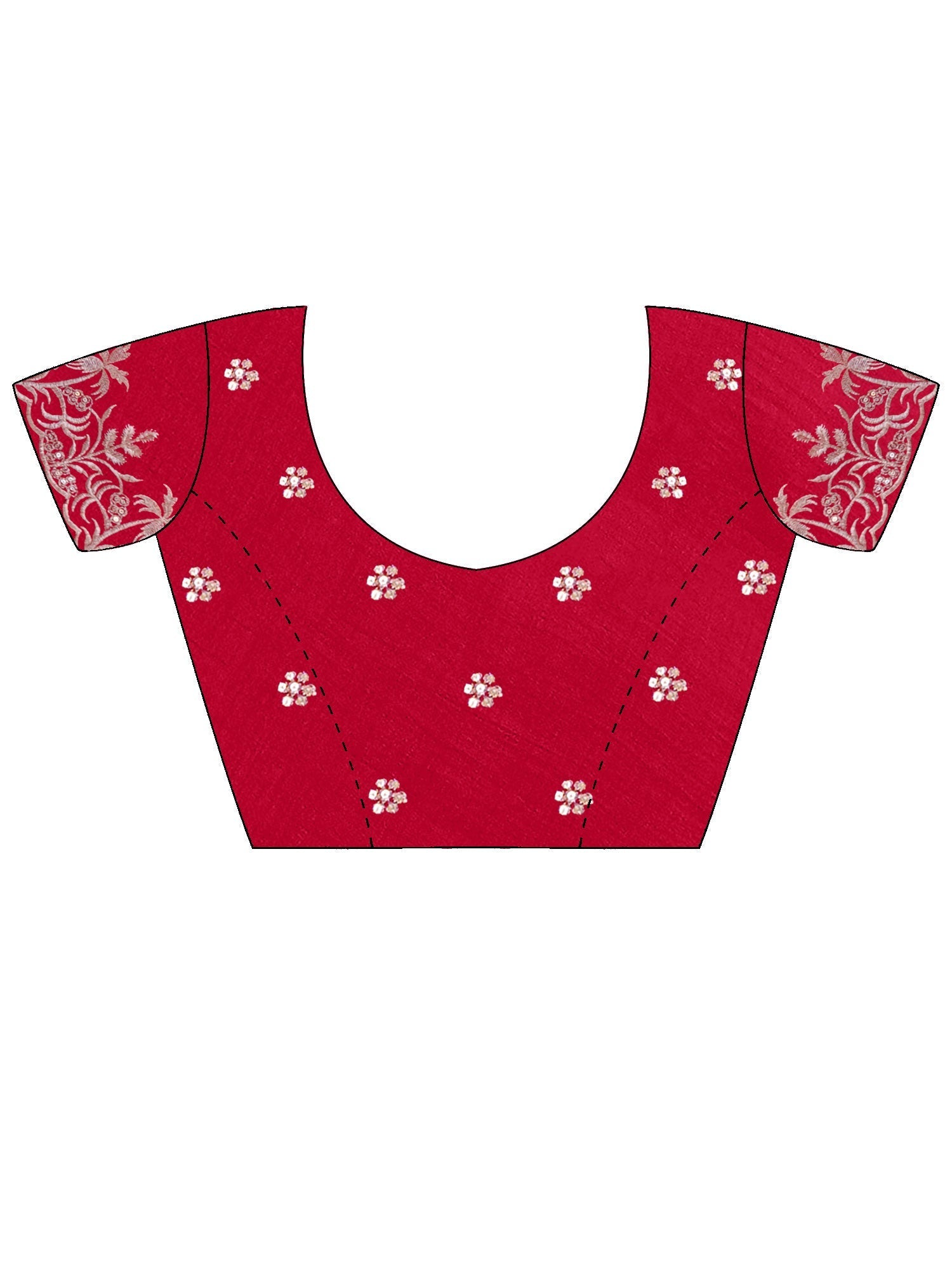 Crimson Red Georgette Embroidered Saree - Ressa