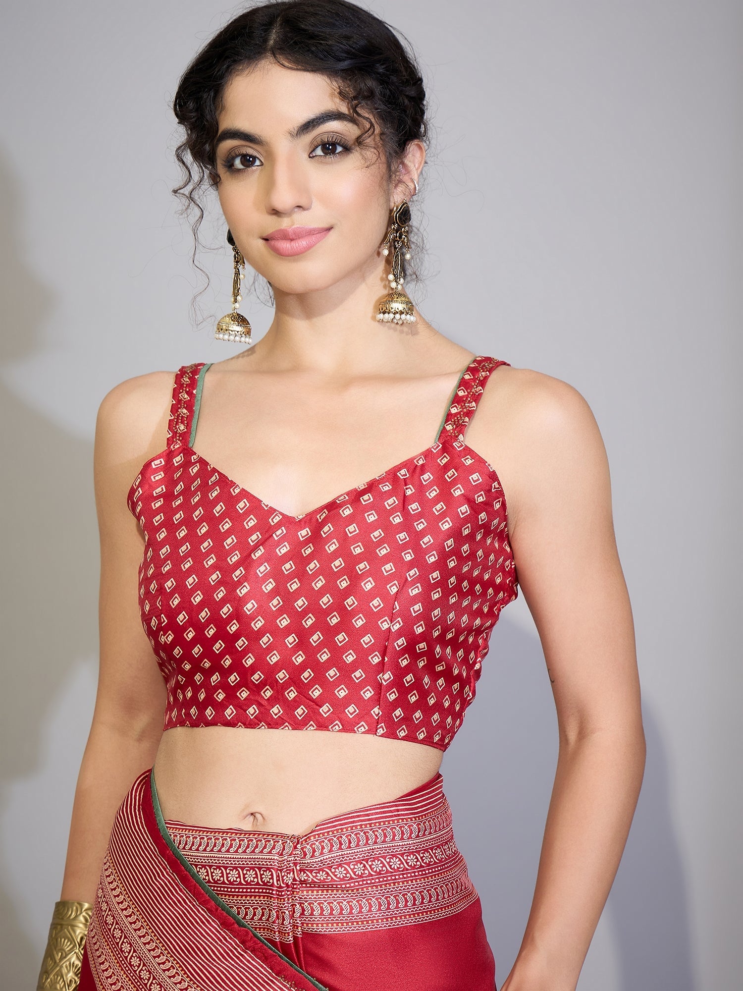 Crimson Silk Saree - Ressa