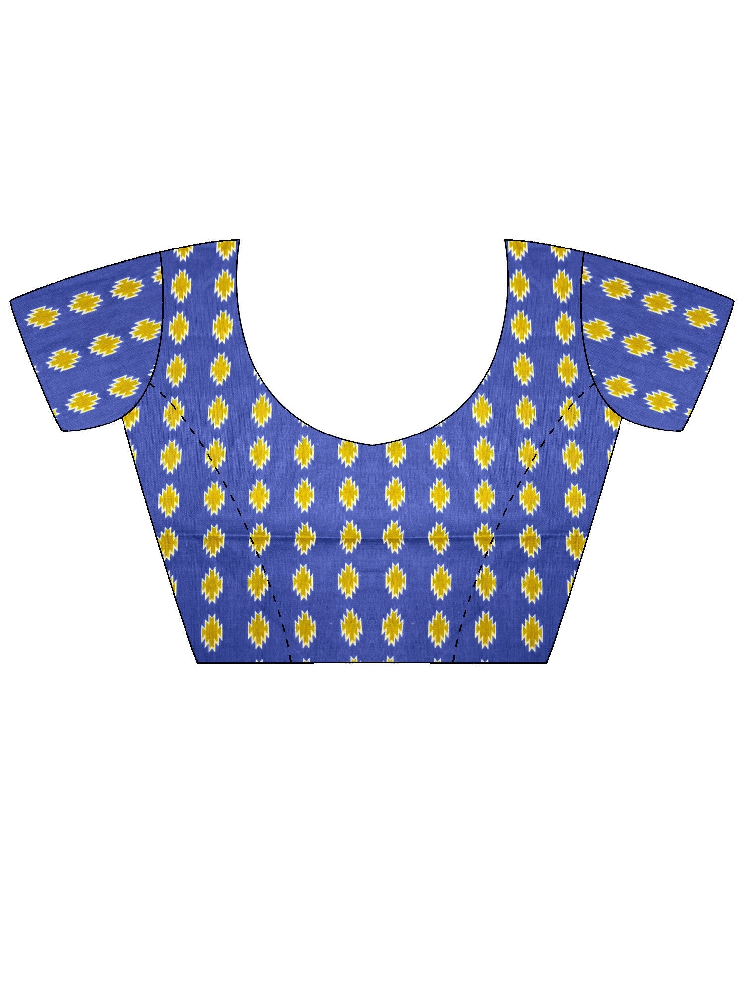 Dark Blue Block Printed Saree - Ressa