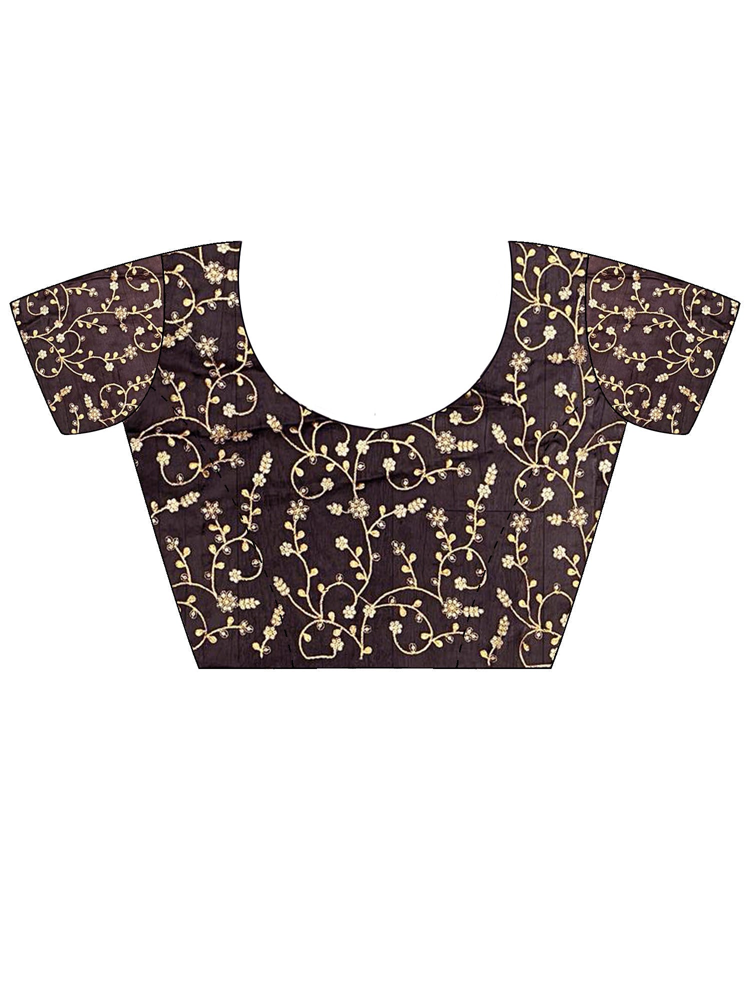 Dark Coffee Brown Organza Tissue Saree - Ressa