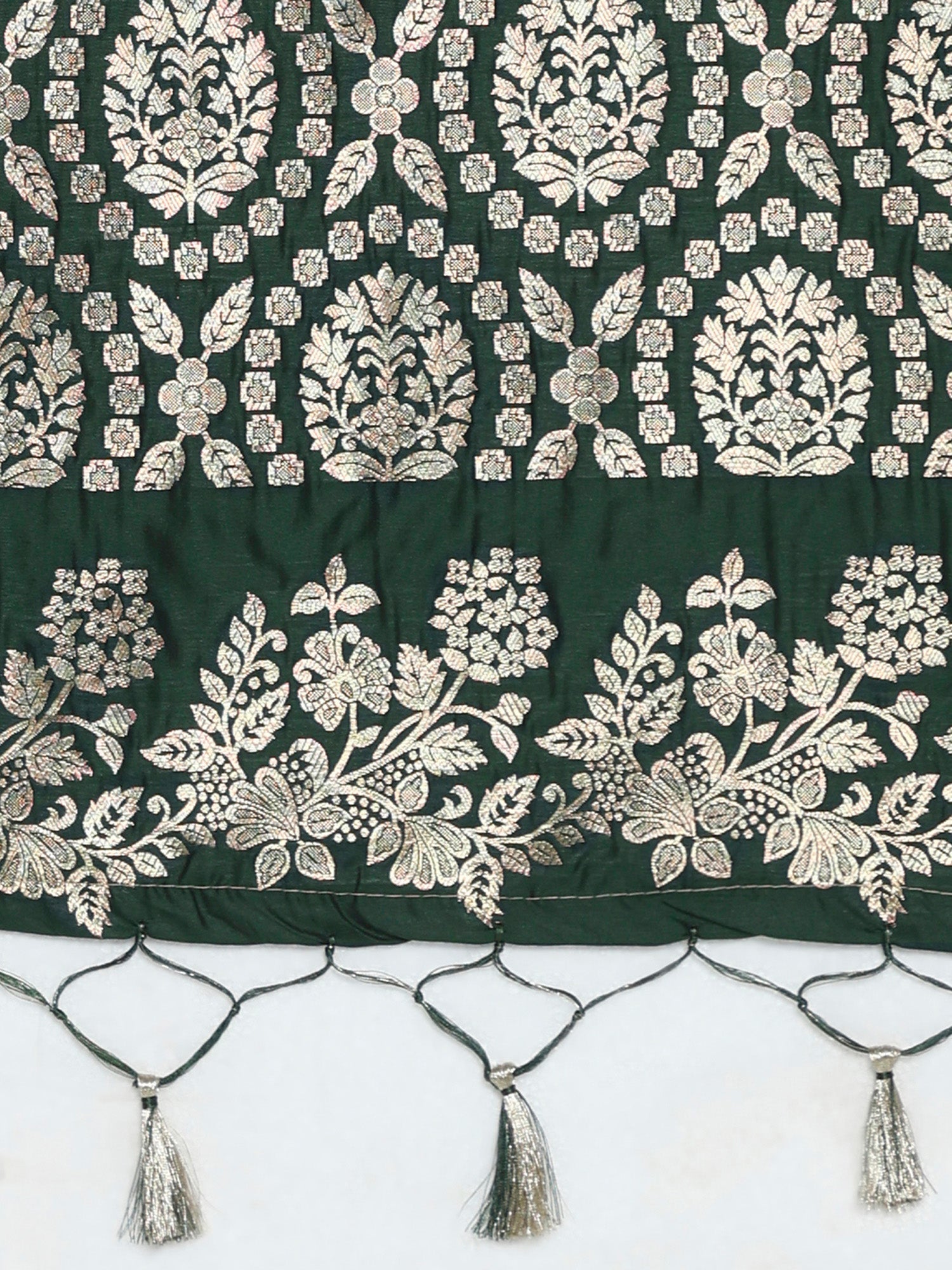 Dark Green Banarasi Silk Saree - Ressa