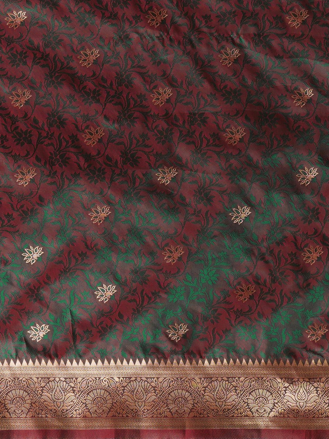 Dark Green Banarasi Silk Saree - Ressa