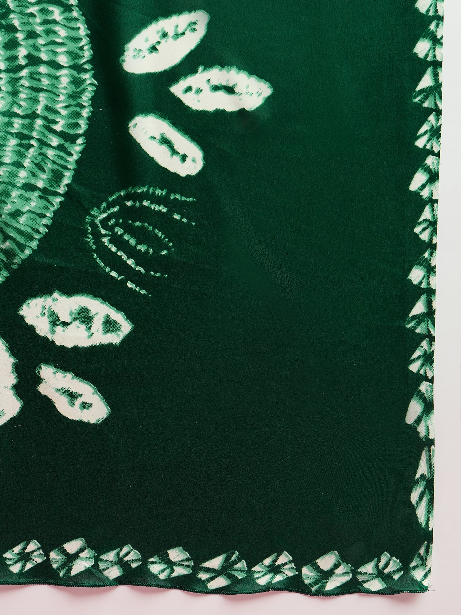 Dark Green Bhandhani Print Silk Saree - Ressa