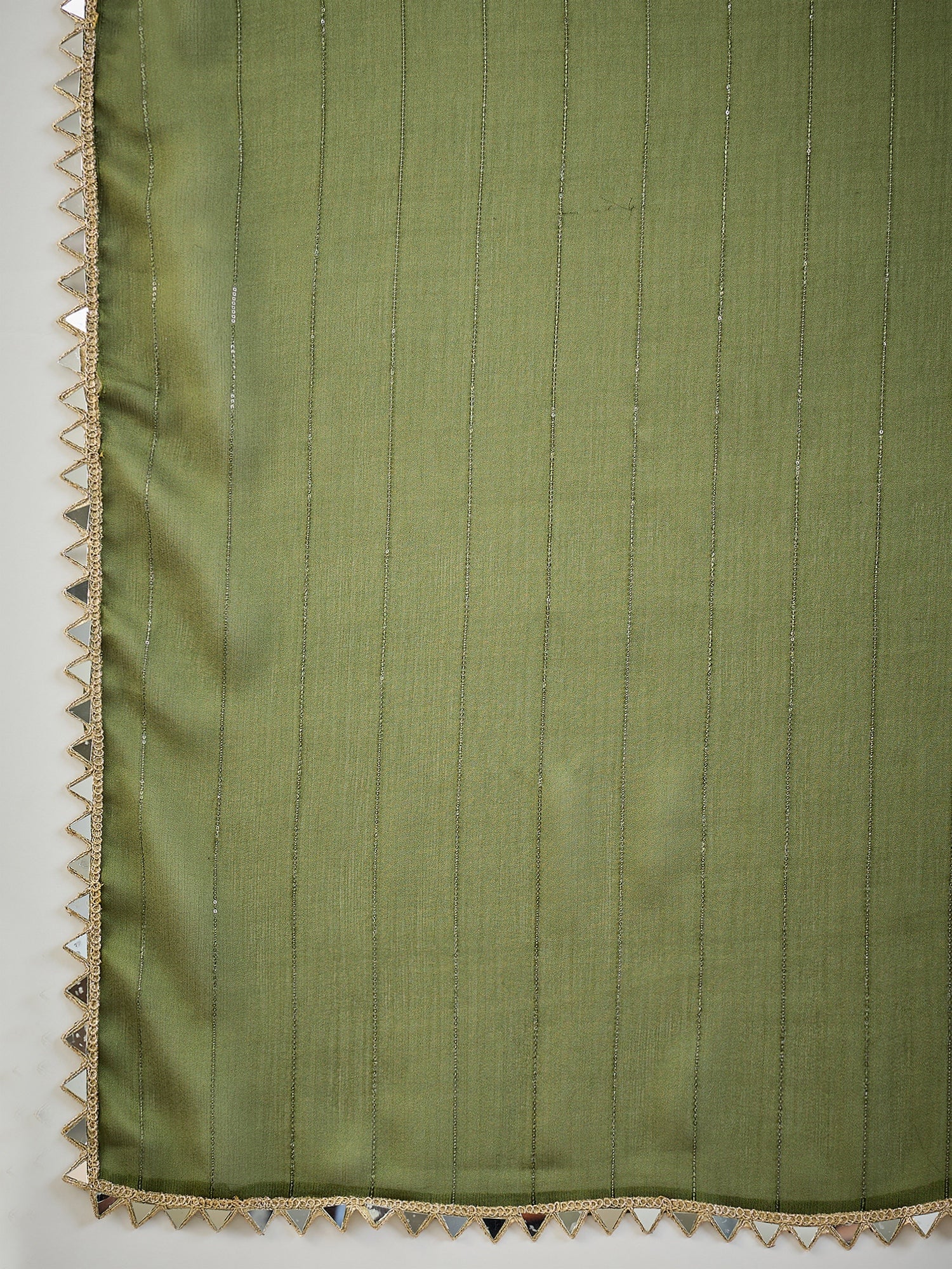 Dark Green Tissue Silk Saree with Zari Stripes - Ressa