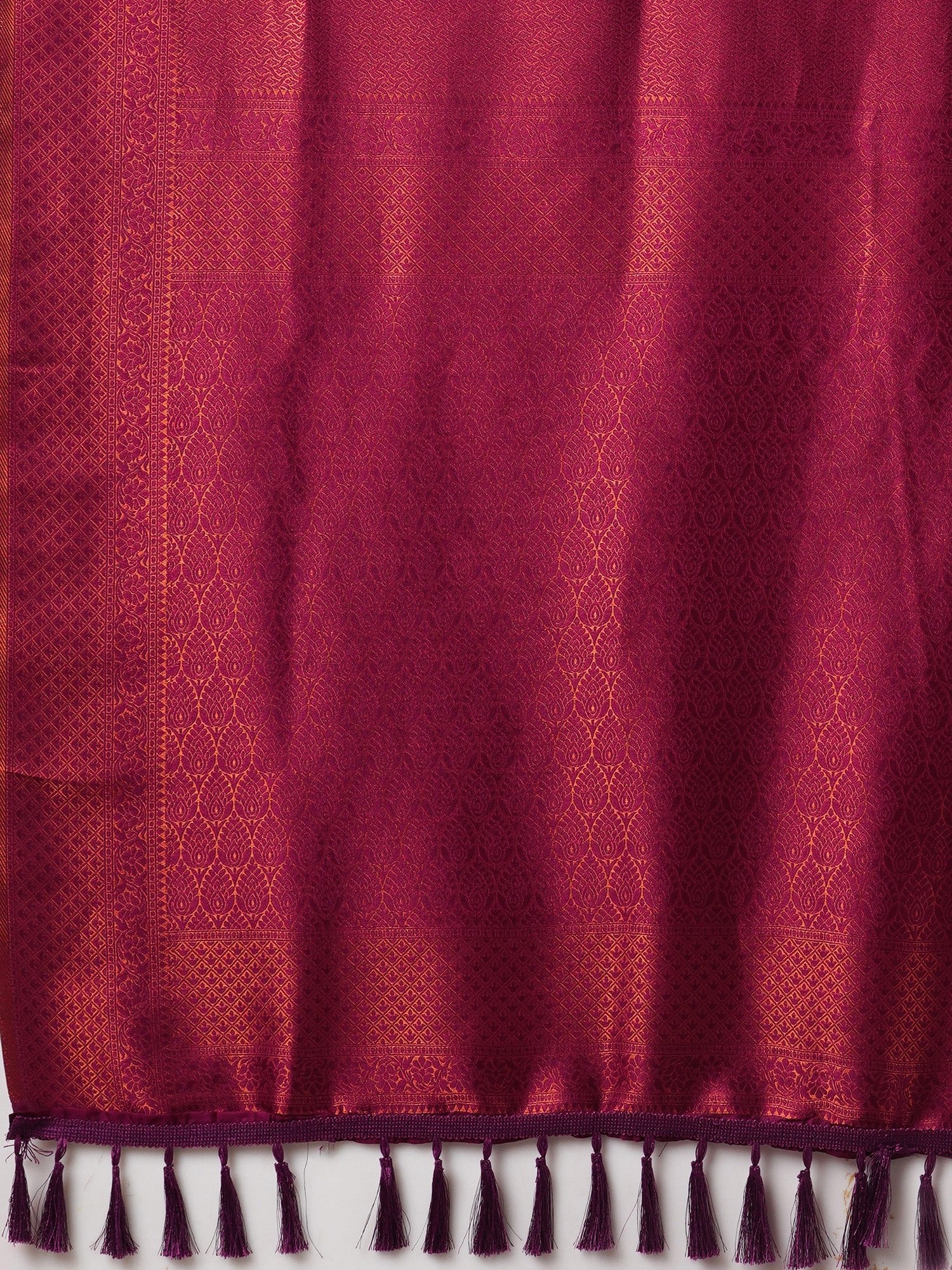 Dark Red Kanjeevvaram Silk Saree - Ressa