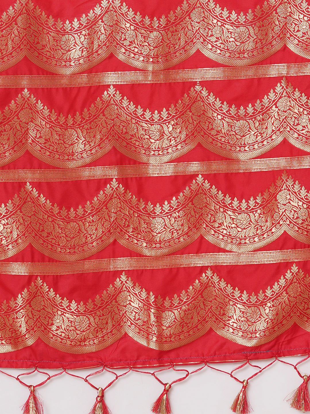 Deep Crimson Red Banarasi Pure Silk Saree - Ressa