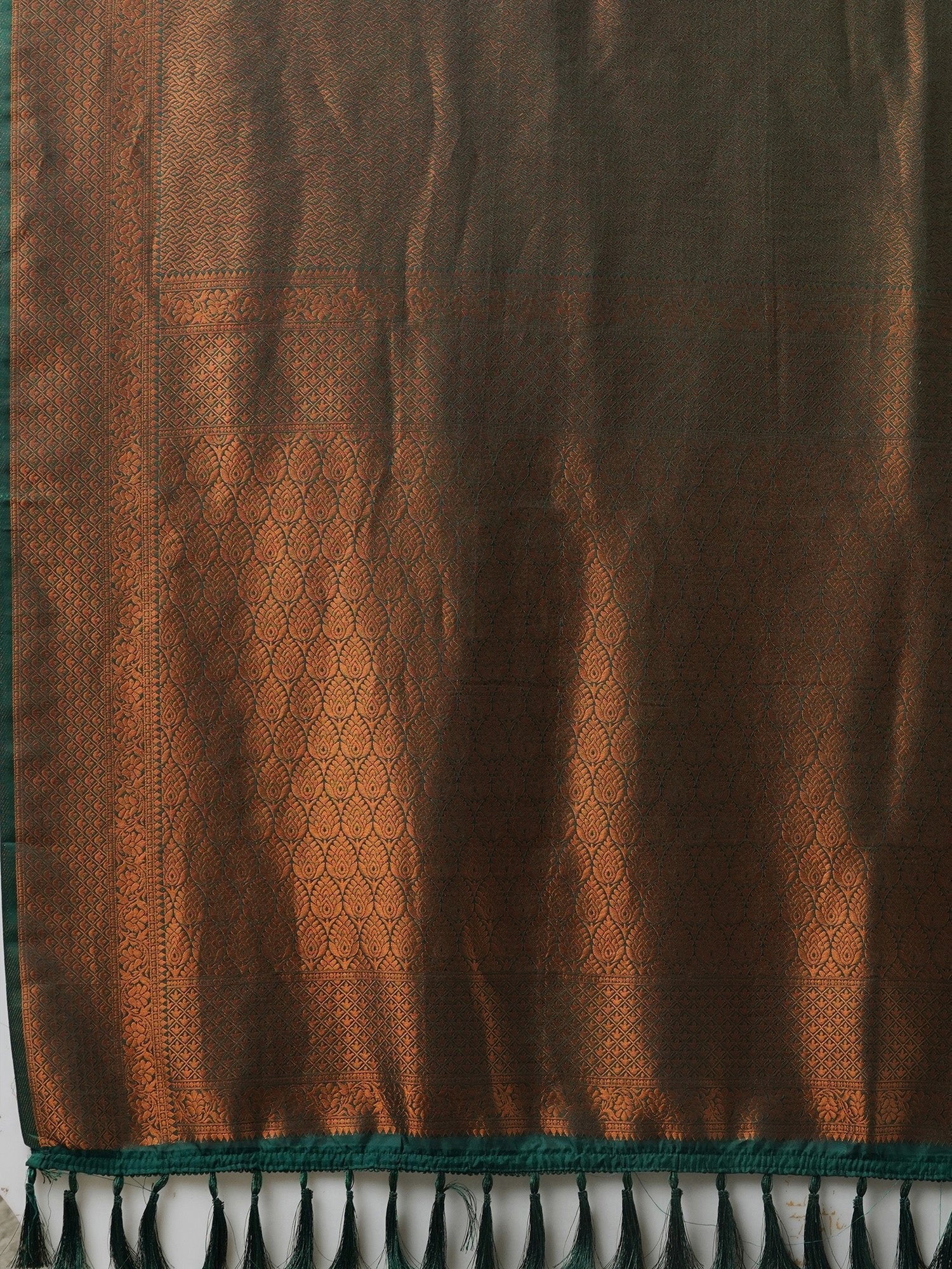 Deep Green Overall Zari Woven Premium Silk Saree - Ressa