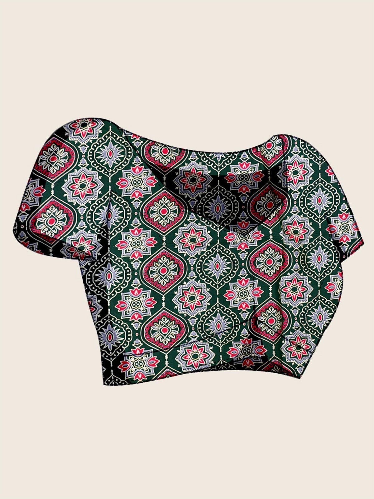 Deep Green Satin Crape Saree - Ressa