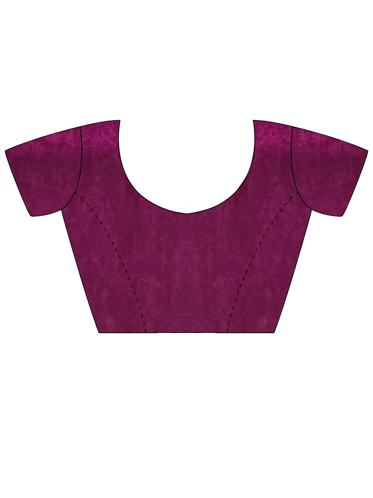 Deep Magenta Organza Saree with Pink Floral Cutwork Scallop Border - Ressa