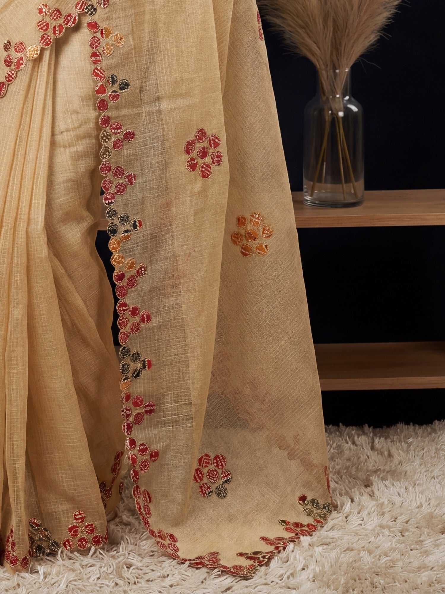 Deep Maroon Tissue Silk Saree with Zari Stripes - Ressa