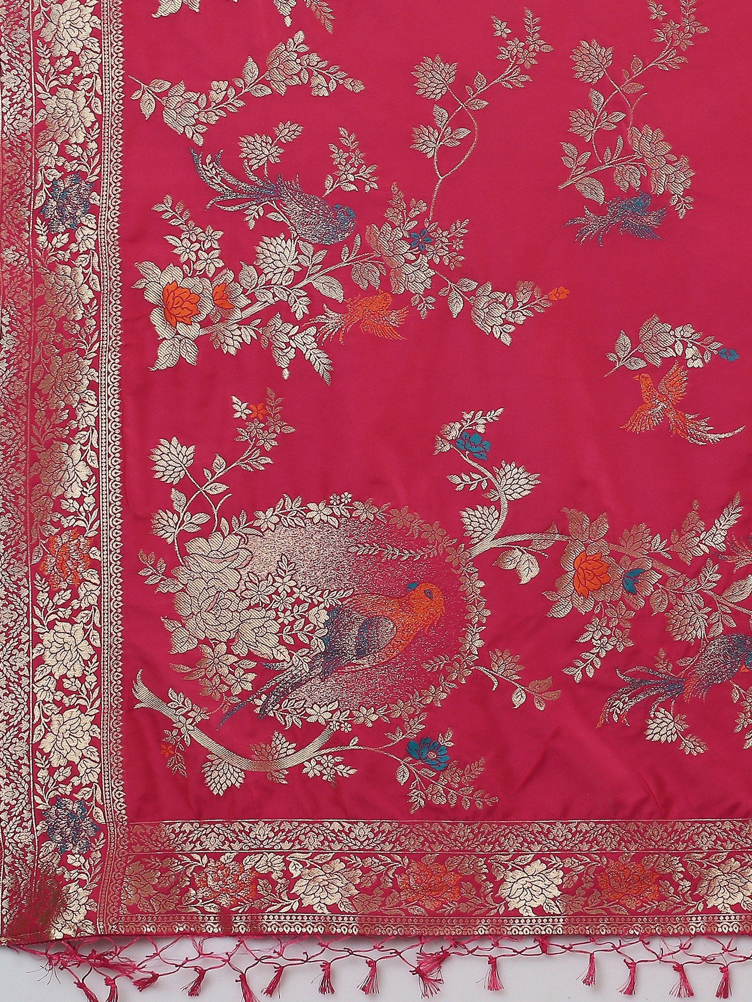 Deep Pink Banarasi Silk Saree - Ressa