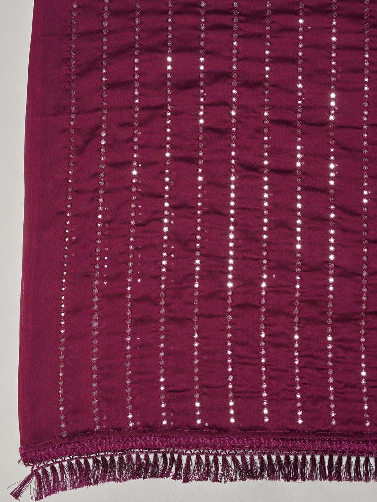 Deep Plum Satin Saree - Ressa