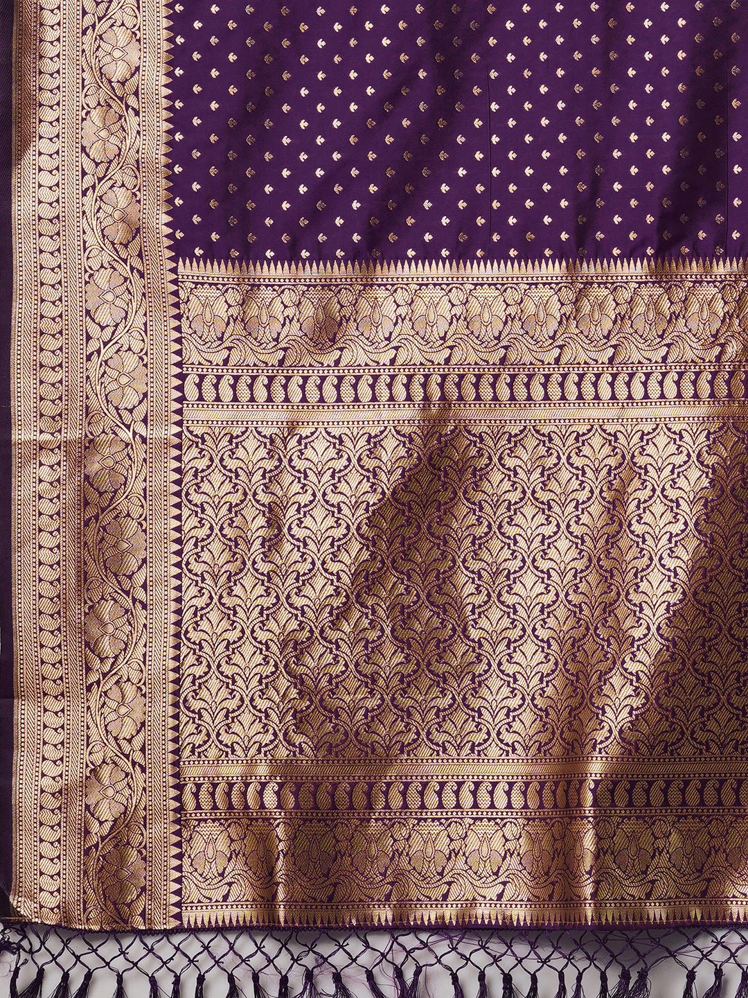 Deep Purple Banarasi Silk Saree - Ressa