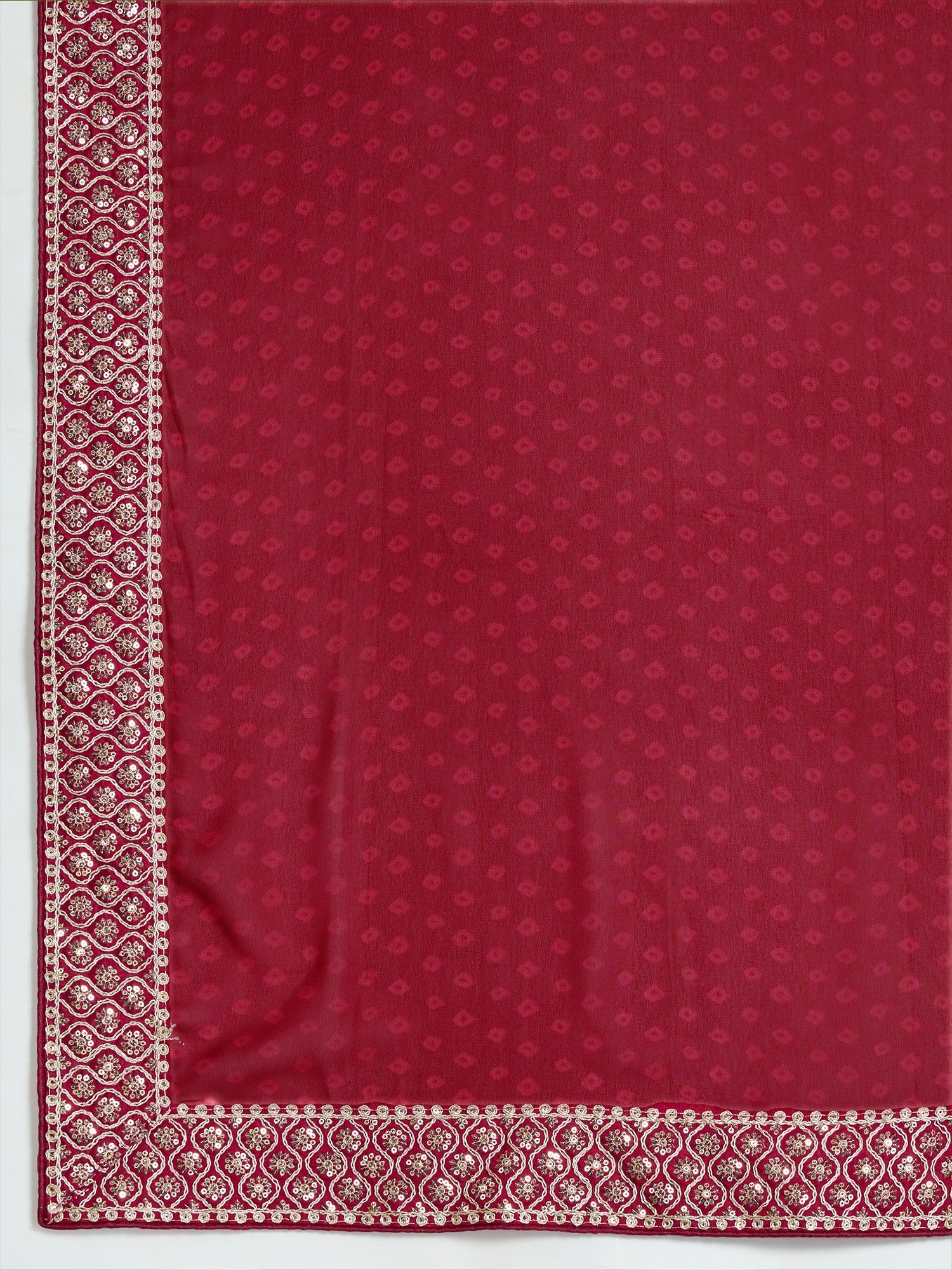 Deep Rani Pink Bandhani Georgette Saree - Ressa