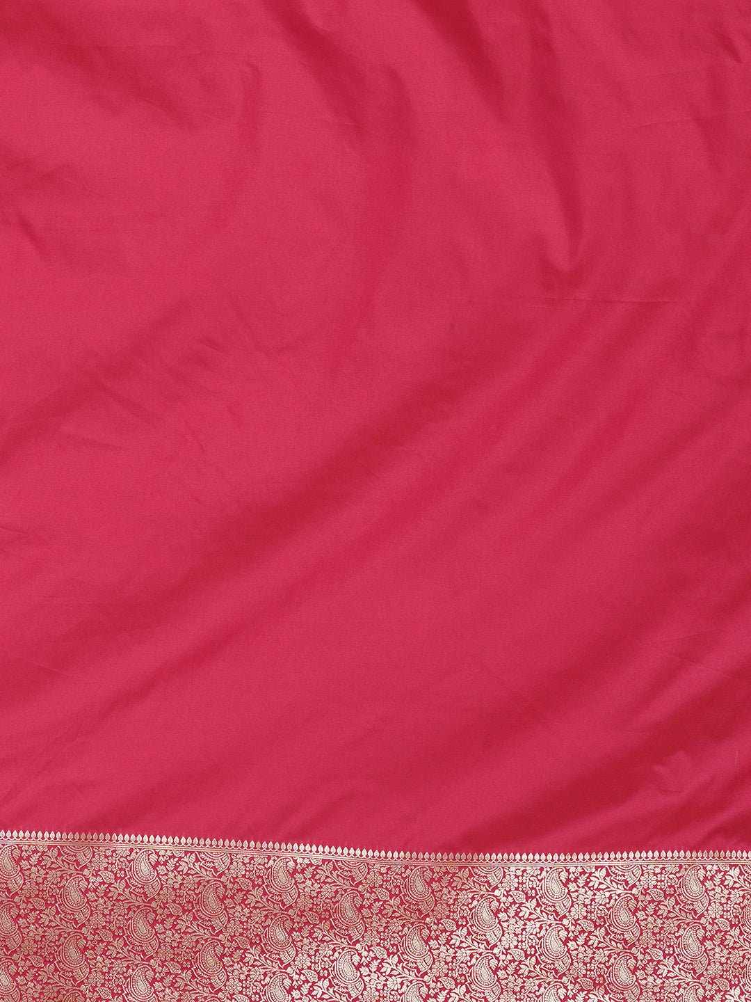 Deep Raspberry Pink Banarasi Pure Silk Saree - Ressa