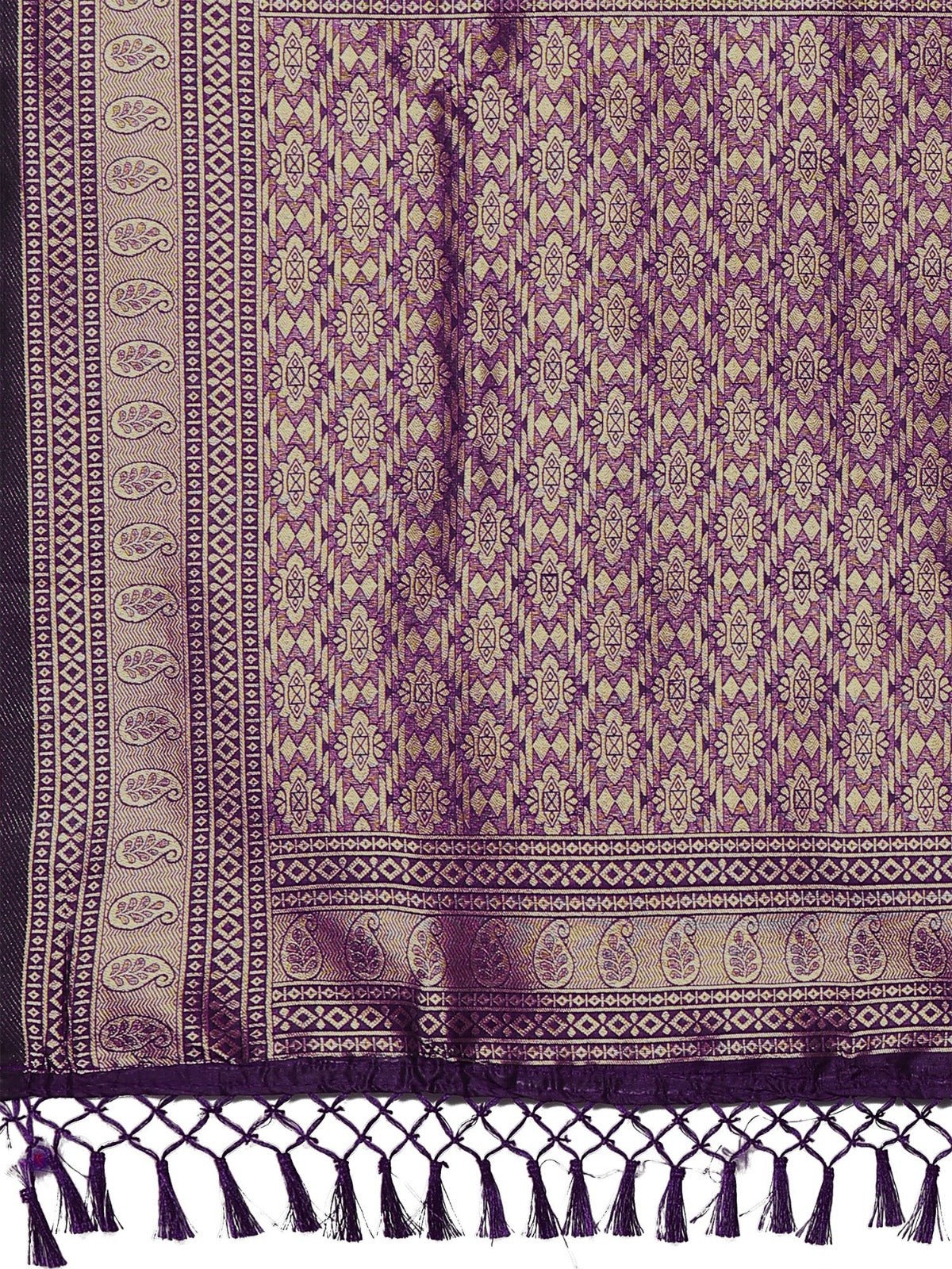 Deep Royal Purple Pure Banarasi Silk Saree - Ressa